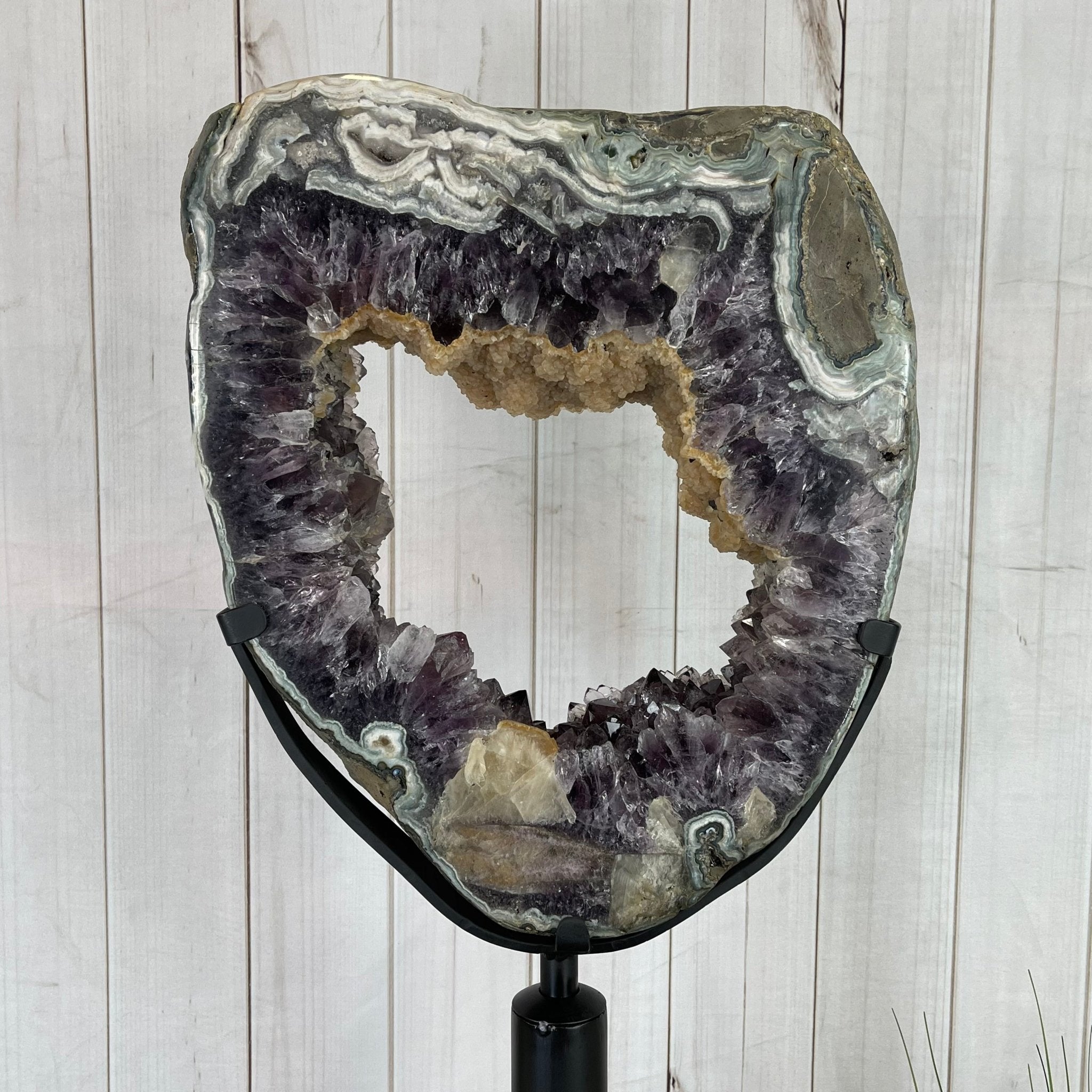 Extra Quality Brazilian Amethyst Crystal Portal on a Tall Rotating Stand, 92.6 lbs & 70.75" tall Model #5604-0105 by Brazil Gems - Brazil GemsBrazil GemsExtra Quality Brazilian Amethyst Crystal Portal on a Tall Rotating Stand, 92.6 lbs & 70.75" tall Model #5604-0105 by Brazil GemsPortals on Rotating Bases5604-0105
