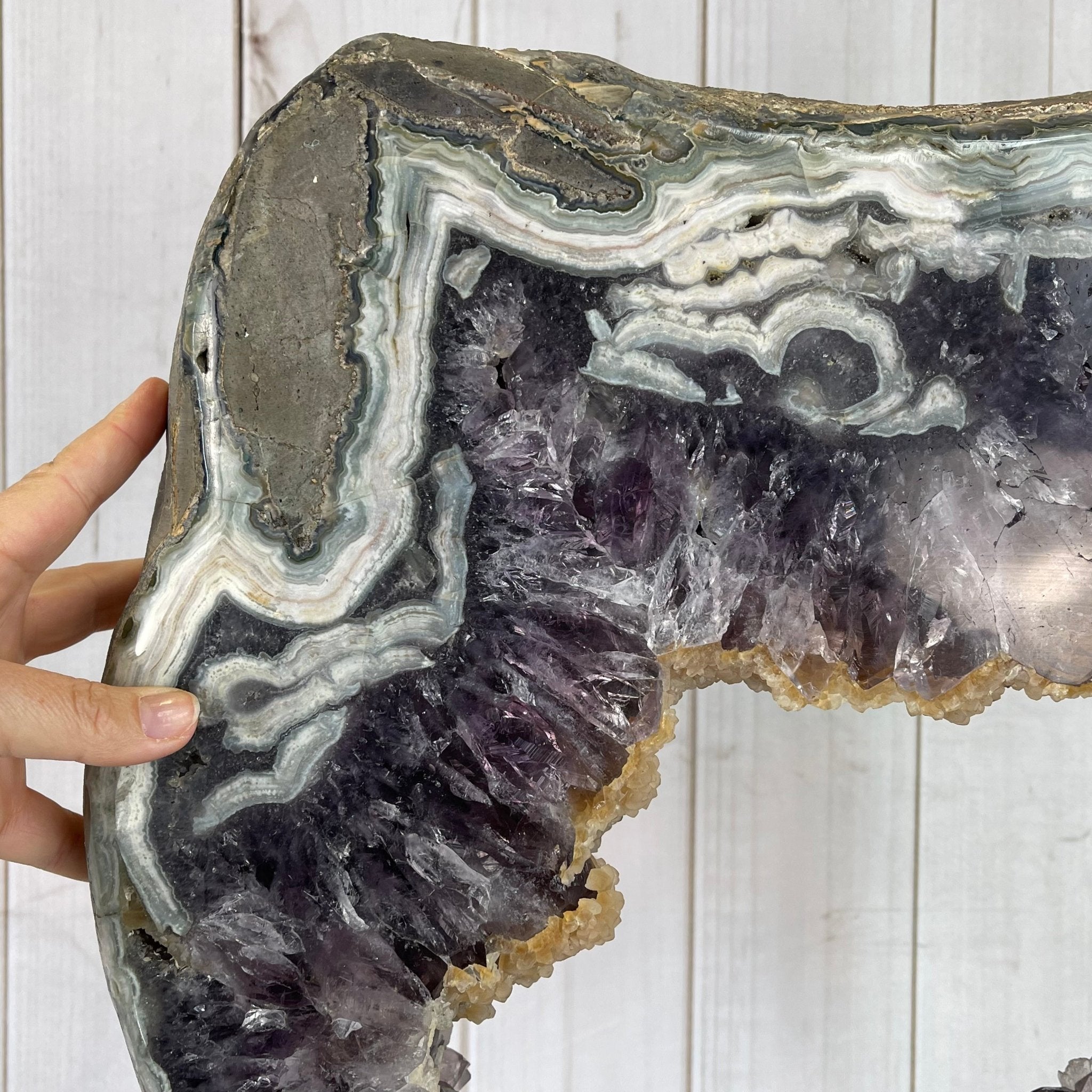 Extra Quality Brazilian Amethyst Crystal Portal on a Tall Rotating Stand, 92.6 lbs & 70.75" tall Model #5604-0105 by Brazil Gems - Brazil GemsBrazil GemsExtra Quality Brazilian Amethyst Crystal Portal on a Tall Rotating Stand, 92.6 lbs & 70.75" tall Model #5604-0105 by Brazil GemsPortals on Rotating Bases5604-0105
