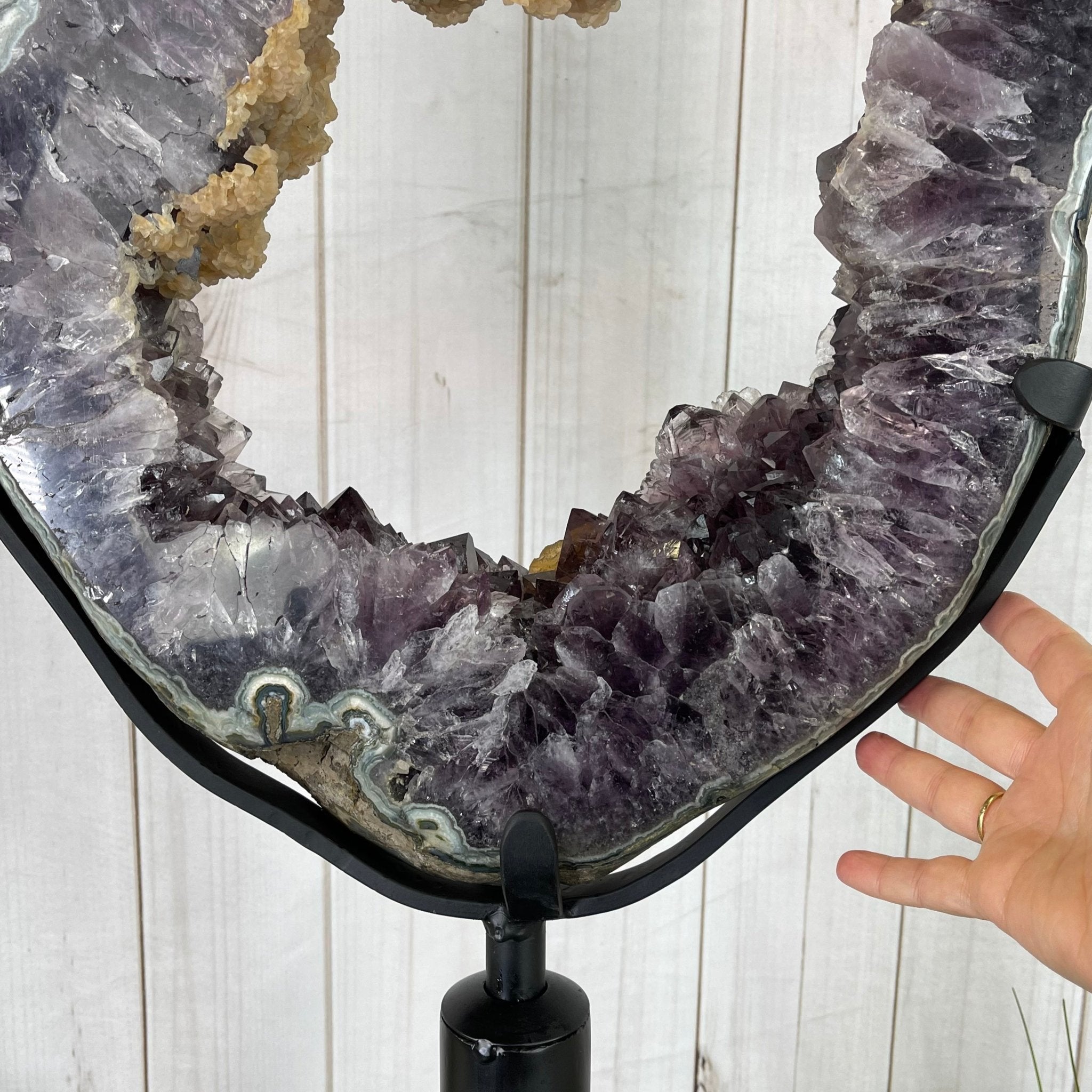 Extra Quality Brazilian Amethyst Crystal Portal on a Tall Rotating Stand, 92.6 lbs & 70.75" tall Model #5604-0105 by Brazil Gems - Brazil GemsBrazil GemsExtra Quality Brazilian Amethyst Crystal Portal on a Tall Rotating Stand, 92.6 lbs & 70.75" tall Model #5604-0105 by Brazil GemsPortals on Rotating Bases5604-0105