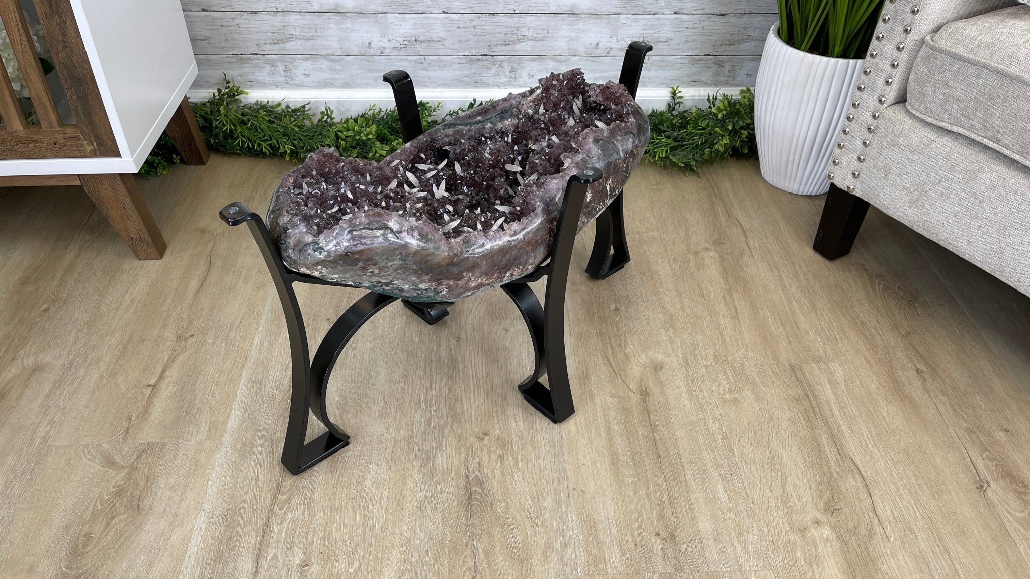 Extra Quality Brazilian Amethyst Geode Coffee Table, 84.1 lbs & 15.5" tall #1385-0079 by Brazil Gems - Brazil GemsBrazil GemsExtra Quality Brazilian Amethyst Geode Coffee Table, 84.1 lbs & 15.5" tall #1385-0079 by Brazil GemsTables: Coffee1385-0079