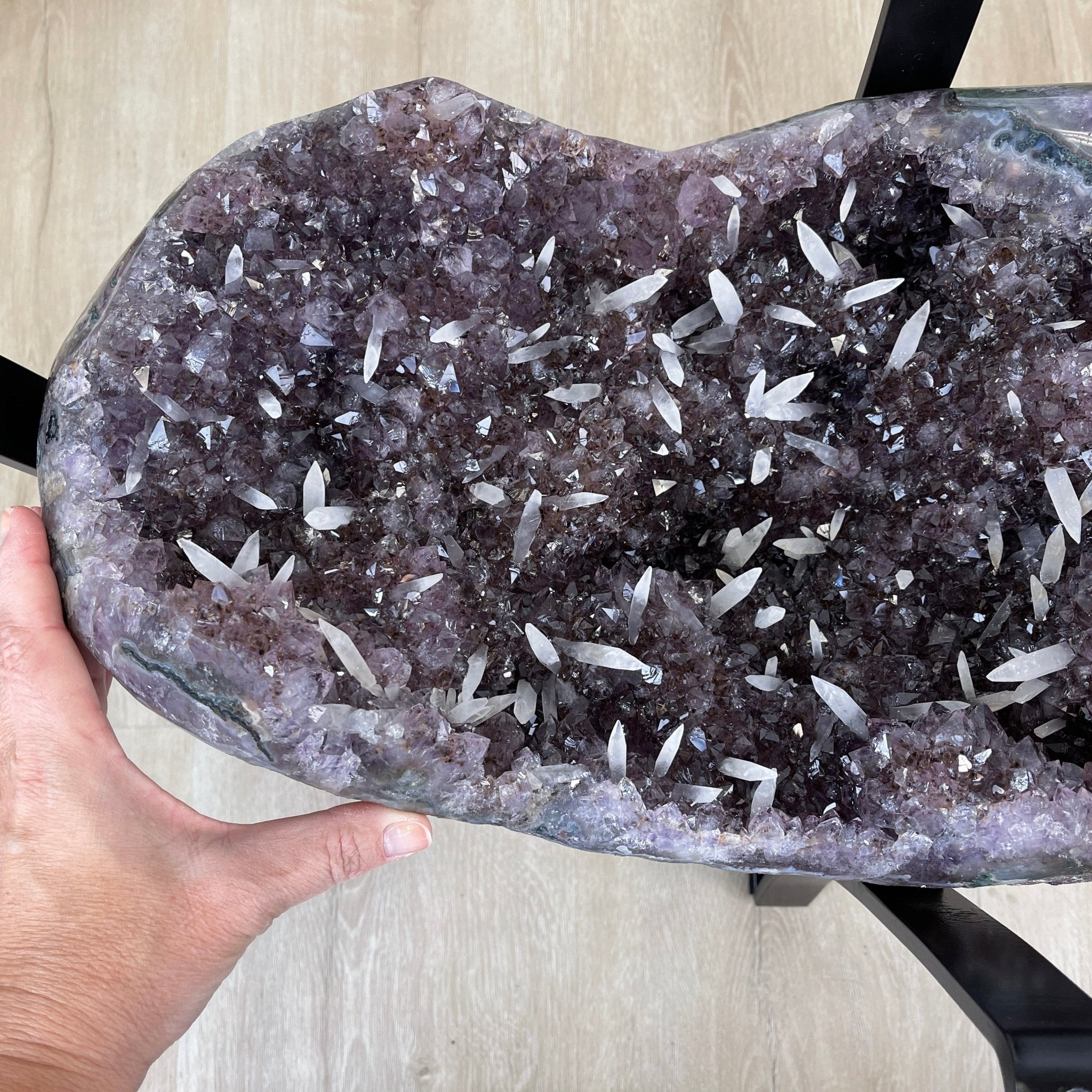 Extra Quality Brazilian Amethyst Geode Coffee Table, 84.1 lbs & 15.5" tall #1385-0079 by Brazil Gems - Brazil GemsBrazil GemsExtra Quality Brazilian Amethyst Geode Coffee Table, 84.1 lbs & 15.5" tall #1385-0079 by Brazil GemsTables: Coffee1385-0079