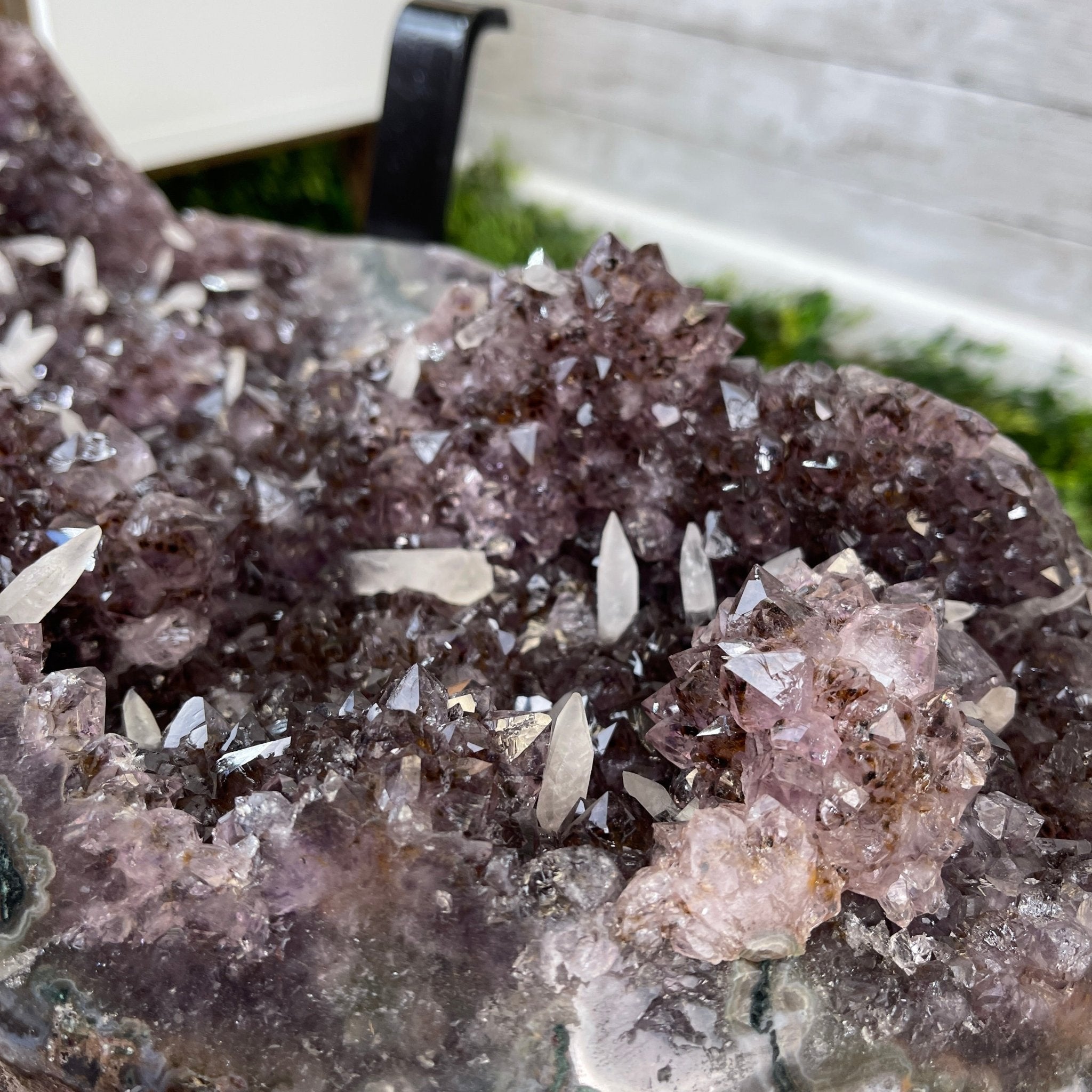 Extra Quality Brazilian Amethyst Geode Coffee Table, 84.1 lbs & 15.5" tall #1385-0079 by Brazil Gems - Brazil GemsBrazil GemsExtra Quality Brazilian Amethyst Geode Coffee Table, 84.1 lbs & 15.5" tall #1385-0079 by Brazil GemsTables: Coffee1385-0079