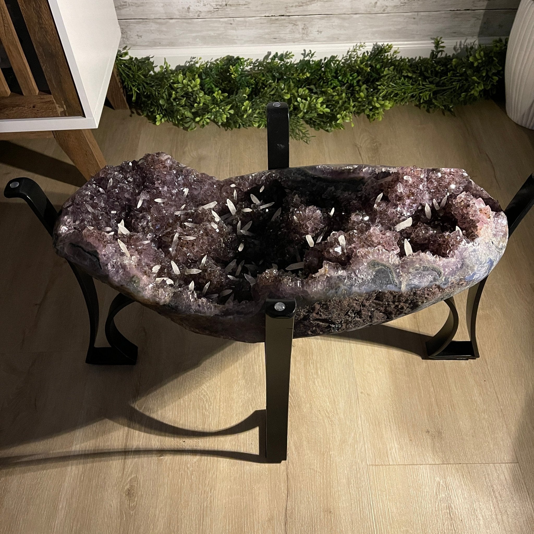 Extra Quality Brazilian Amethyst Geode Coffee Table, 84.1 lbs & 15.5" tall #1385-0079 by Brazil Gems - Brazil GemsBrazil GemsExtra Quality Brazilian Amethyst Geode Coffee Table, 84.1 lbs & 15.5" tall #1385-0079 by Brazil GemsTables: Coffee1385-0079
