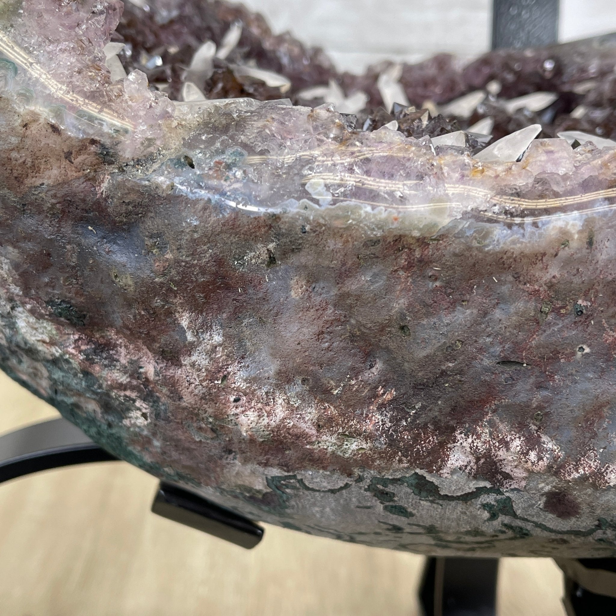 Extra Quality Brazilian Amethyst Geode Coffee Table, 84.1 lbs & 15.5" tall #1385-0079 by Brazil Gems - Brazil GemsBrazil GemsExtra Quality Brazilian Amethyst Geode Coffee Table, 84.1 lbs & 15.5" tall #1385-0079 by Brazil GemsTables: Coffee1385-0079
