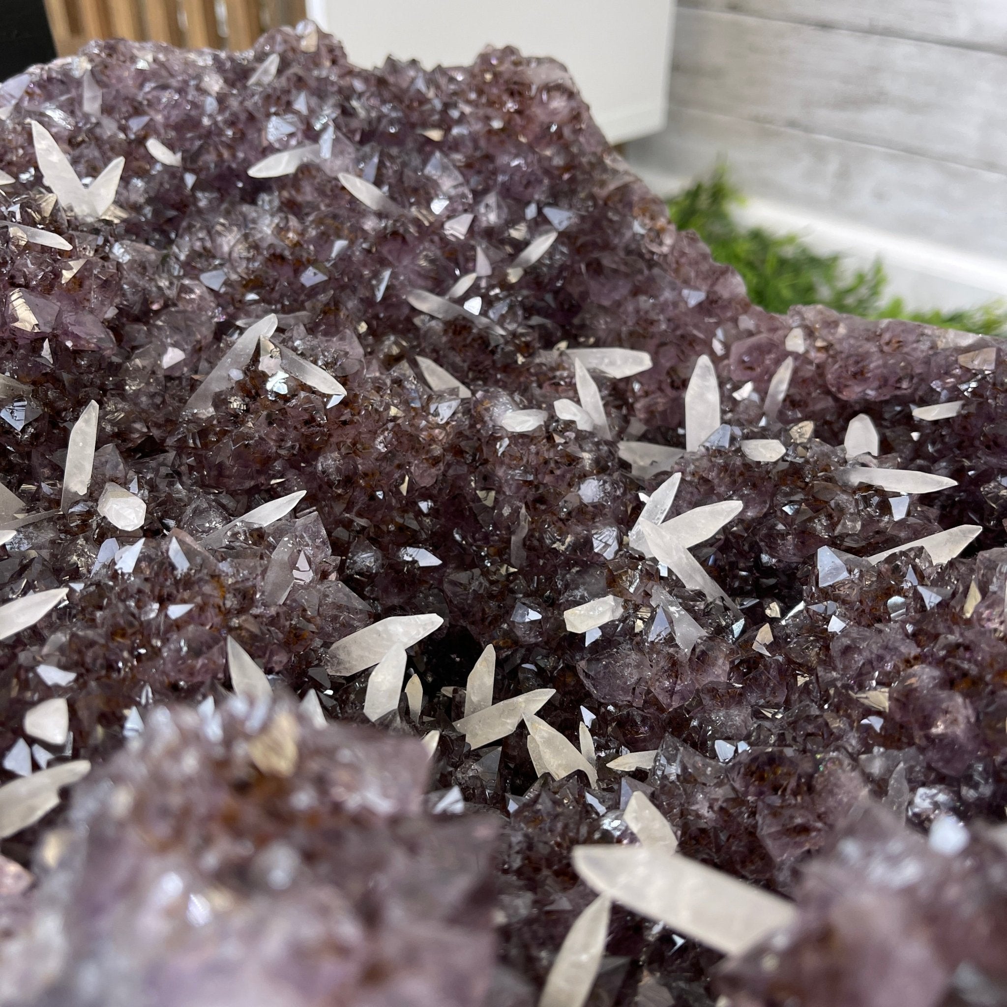 Extra Quality Brazilian Amethyst Geode Coffee Table, 84.1 lbs & 15.5" tall #1385-0079 by Brazil Gems - Brazil GemsBrazil GemsExtra Quality Brazilian Amethyst Geode Coffee Table, 84.1 lbs & 15.5" tall #1385-0079 by Brazil GemsTables: Coffee1385-0079