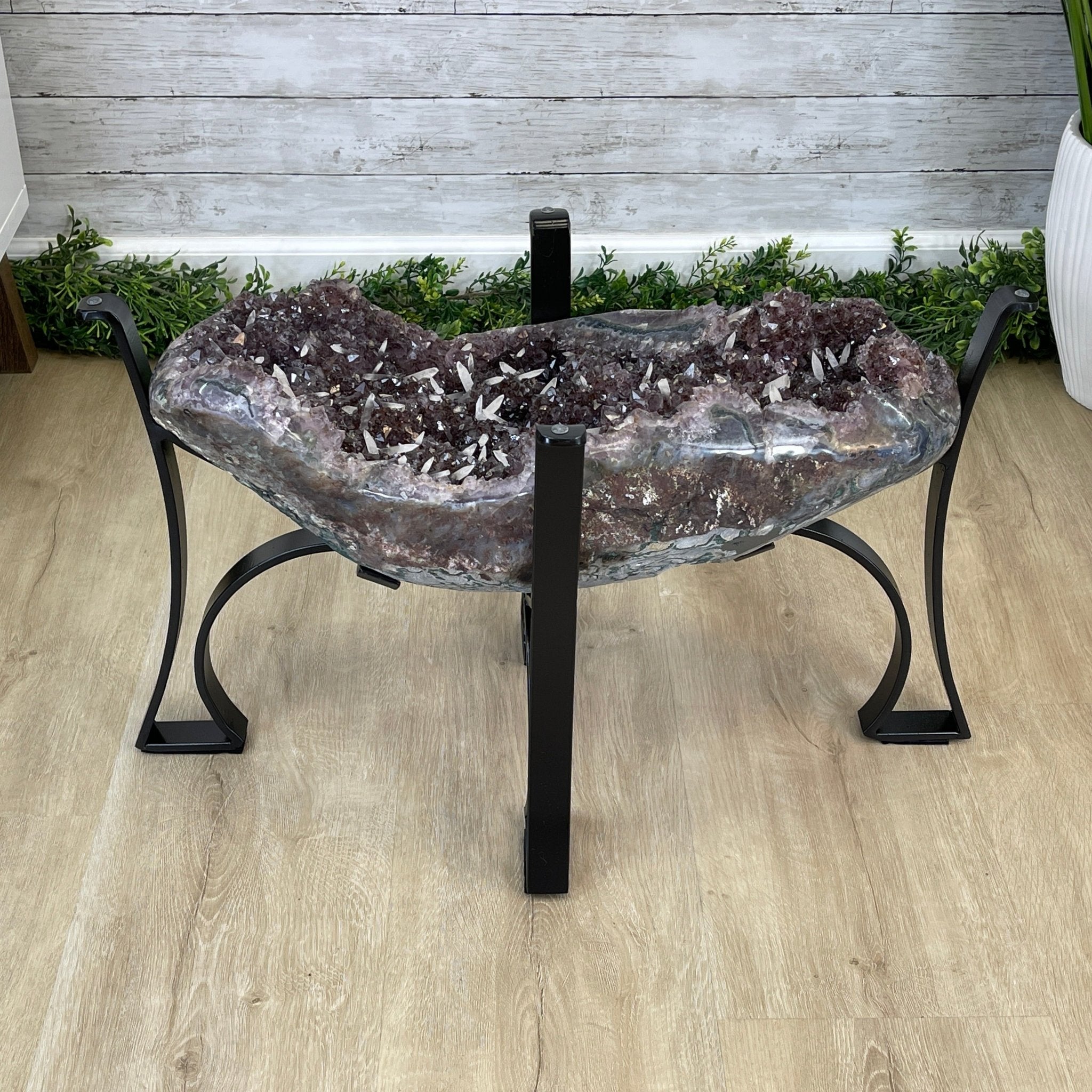 Extra Quality Brazilian Amethyst Geode Coffee Table, 84.1 lbs & 15.5" tall #1385-0079 by Brazil Gems - Brazil GemsBrazil GemsExtra Quality Brazilian Amethyst Geode Coffee Table, 84.1 lbs & 15.5" tall #1385-0079 by Brazil GemsTables: Coffee1385-0079