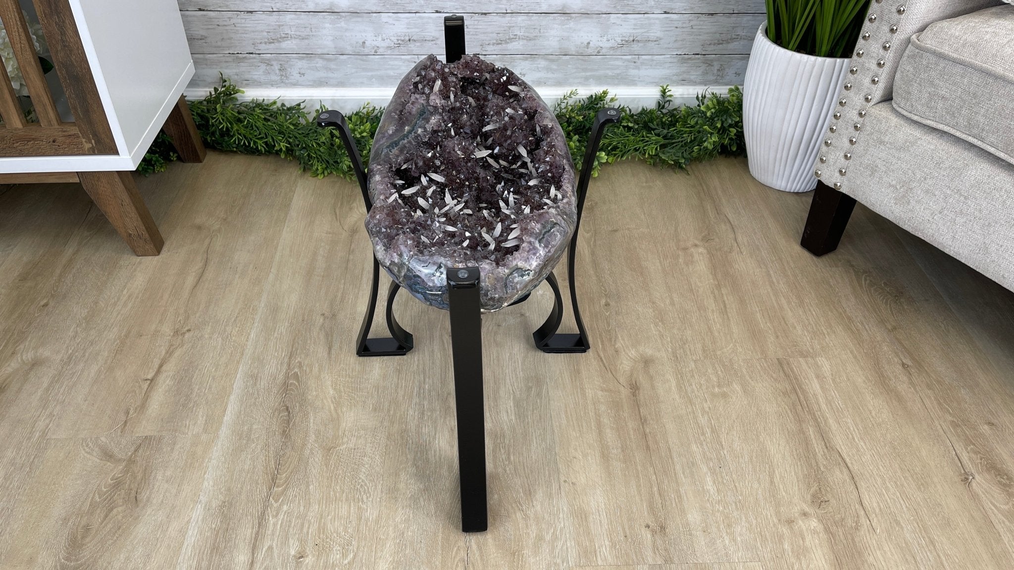 Extra Quality Brazilian Amethyst Geode Coffee Table, 84.1 lbs & 15.5" tall #1385-0079 by Brazil Gems - Brazil GemsBrazil GemsExtra Quality Brazilian Amethyst Geode Coffee Table, 84.1 lbs & 15.5" tall #1385-0079 by Brazil GemsTables: Coffee1385-0079