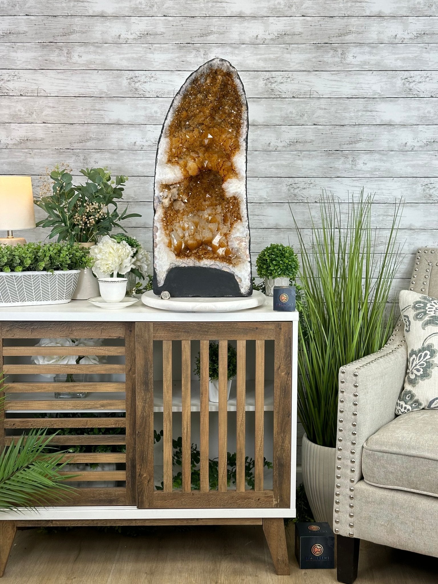 Extra Quality Citrine Cathedral, 103.9 lbs & 26.5" Tall #5603-0309 by Brazil Gems® - Brazil GemsBrazil GemsExtra Quality Citrine Cathedral, 103.9 lbs & 26.5" Tall #5603-0309 by Brazil Gems®Cathedrals5603-0309