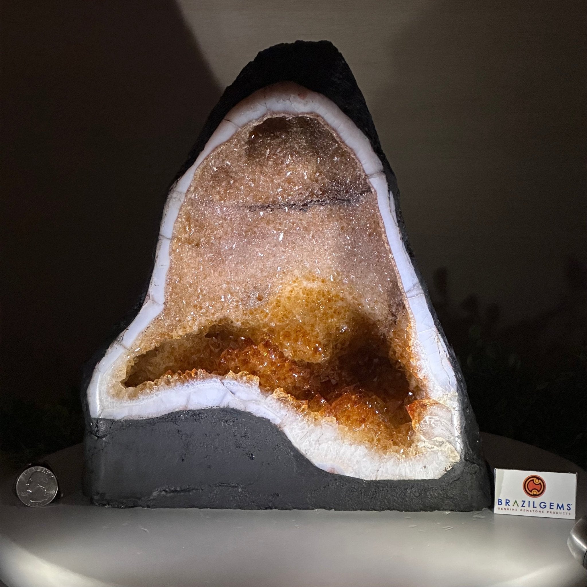 Extra Quality Citrine Cathedral, 15.7 lbs & 10.9" Tall 5603 - 0373 - Brazil GemsBrazil GemsExtra Quality Citrine Cathedral, 15.7 lbs & 10.9" Tall 5603 - 0373Cathedrals5603 - 0373