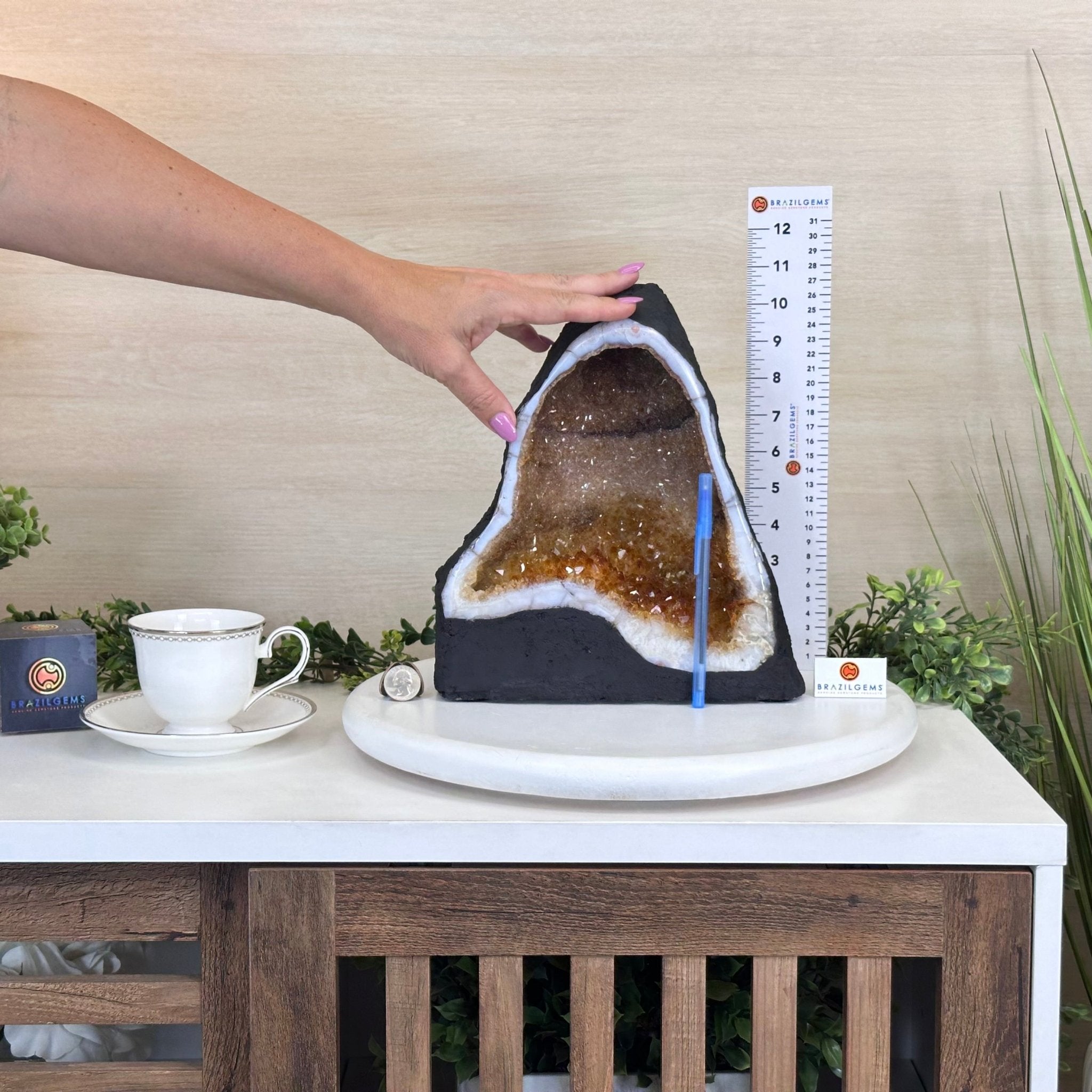 Extra Quality Citrine Cathedral, 15.7 lbs & 10.9" Tall 5603 - 0373 - Brazil GemsBrazil GemsExtra Quality Citrine Cathedral, 15.7 lbs & 10.9" Tall 5603 - 0373Cathedrals5603 - 0373