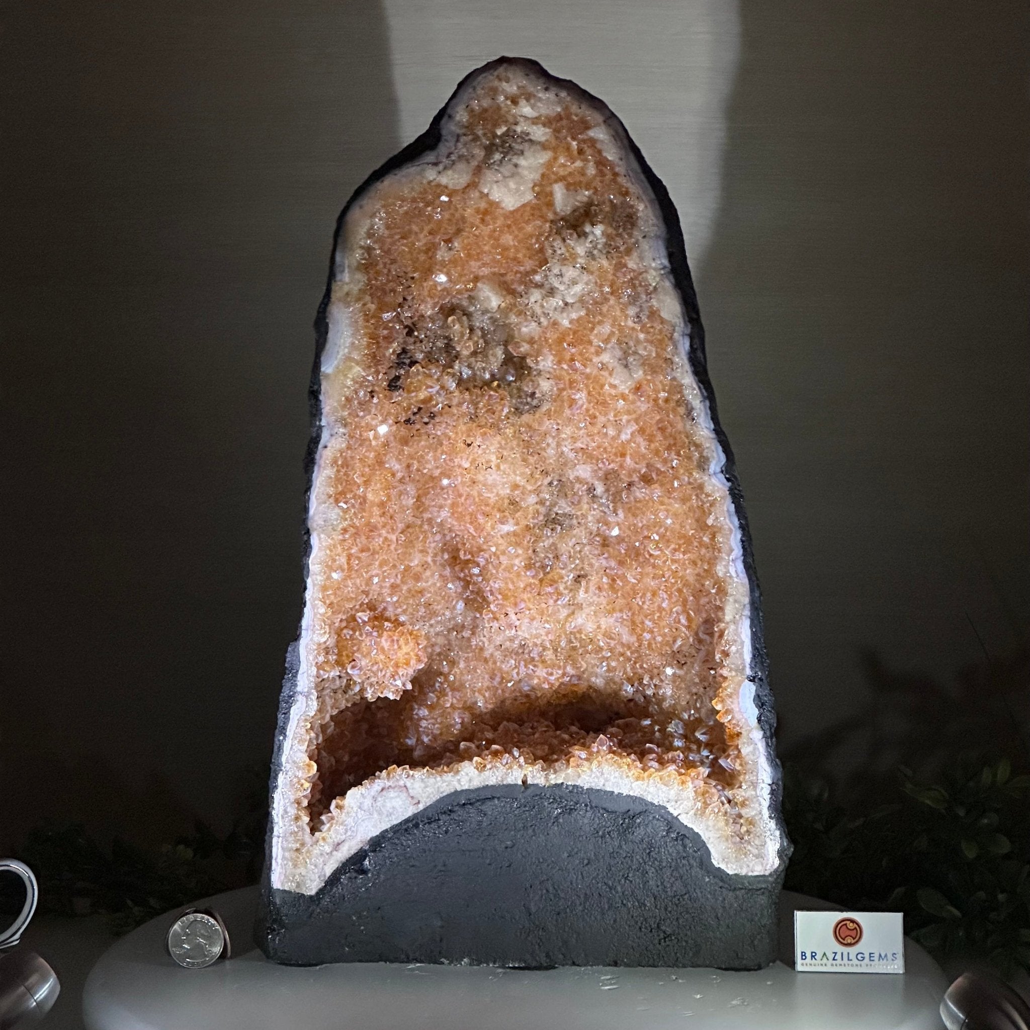 Extra Quality Citrine Cathedral, 19.8 lbs & 15.2" Tall 5603 - 0378 - Brazil GemsBrazil GemsExtra Quality Citrine Cathedral, 19.8 lbs & 15.2" Tall 5603 - 0378Cathedrals5603 - 0378