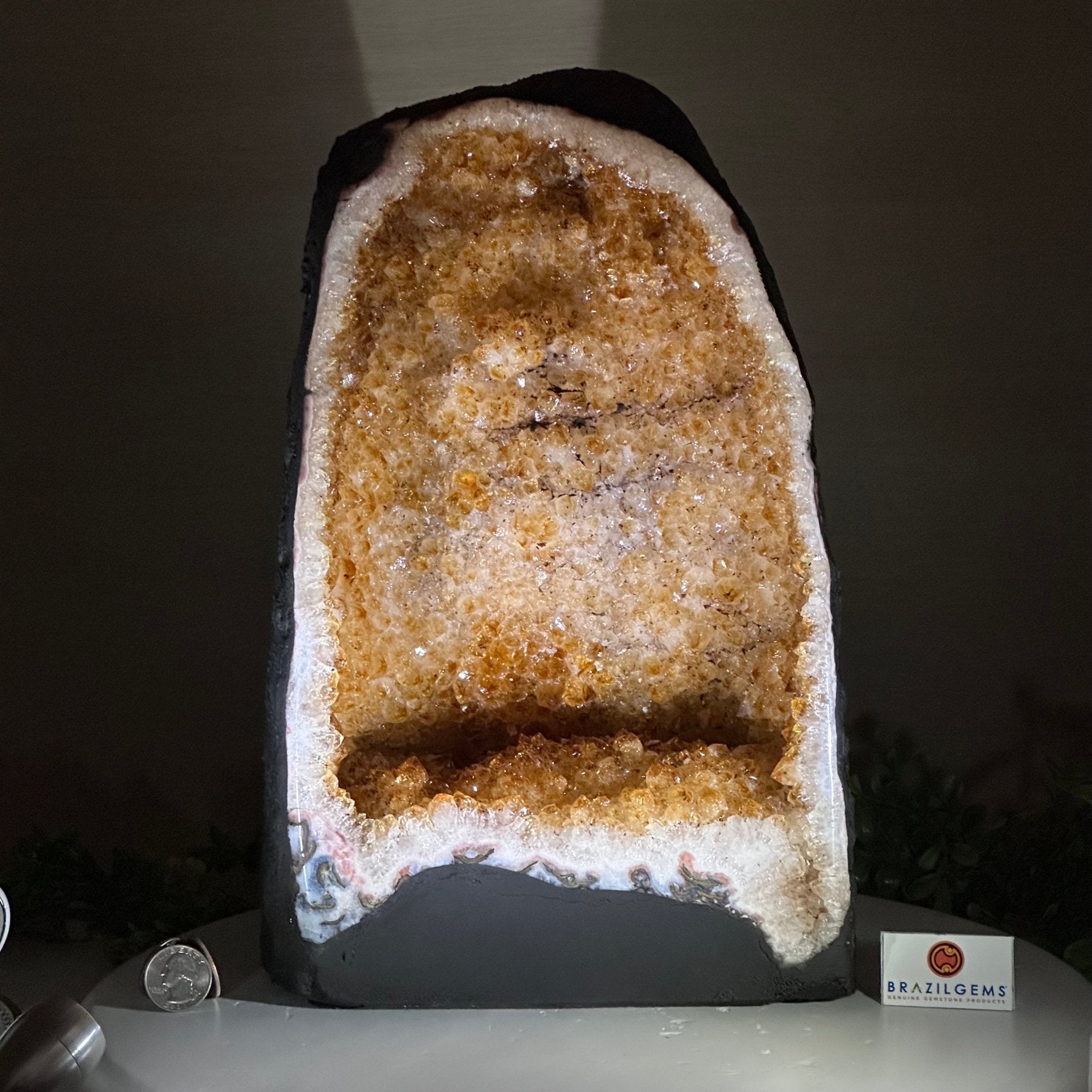Extra Quality Citrine Cathedral, 21.8 lbs & 12.9" Tall 5603 - 0380 - Brazil GemsBrazil GemsExtra Quality Citrine Cathedral, 21.8 lbs & 12.9" Tall 5603 - 0380Cathedrals5603 - 0380