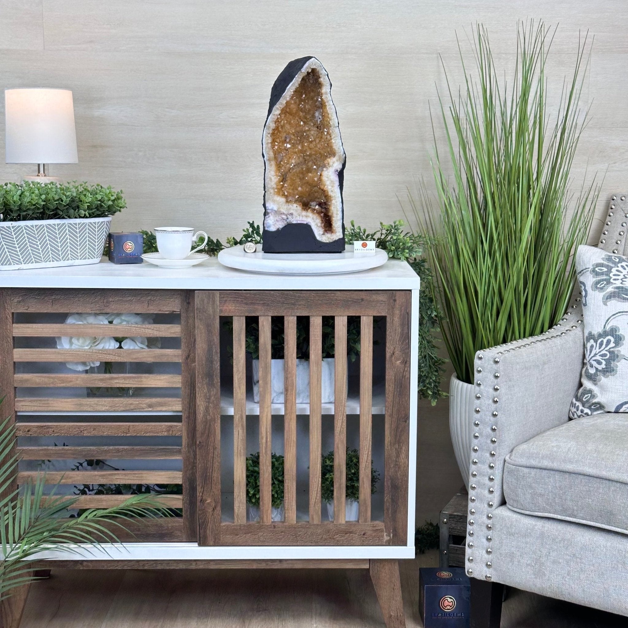 Extra Quality Citrine Cathedral, 25.6 lbs & 16.6" Tall 5603 - 0387 - Brazil GemsBrazil GemsExtra Quality Citrine Cathedral, 25.6 lbs & 16.6" Tall 5603 - 0387Cathedrals5603 - 0387