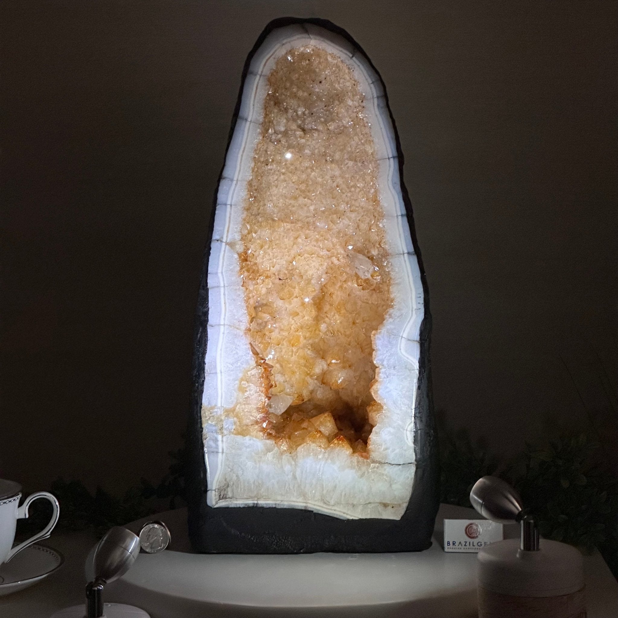 Extra Quality Citrine Cathedral, 32.2 lbs & 16.8" Tall 5603 - 0390 - Brazil GemsBrazil GemsExtra Quality Citrine Cathedral, 32.2 lbs & 16.8" Tall 5603 - 0390Cathedrals5603 - 0390