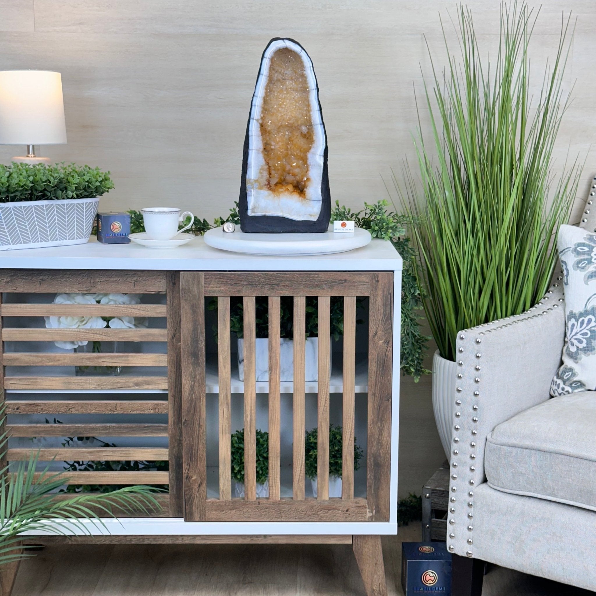 Extra Quality Citrine Cathedral, 32.2 lbs & 16.8" Tall 5603 - 0390 - Brazil GemsBrazil GemsExtra Quality Citrine Cathedral, 32.2 lbs & 16.8" Tall 5603 - 0390Cathedrals5603 - 0390