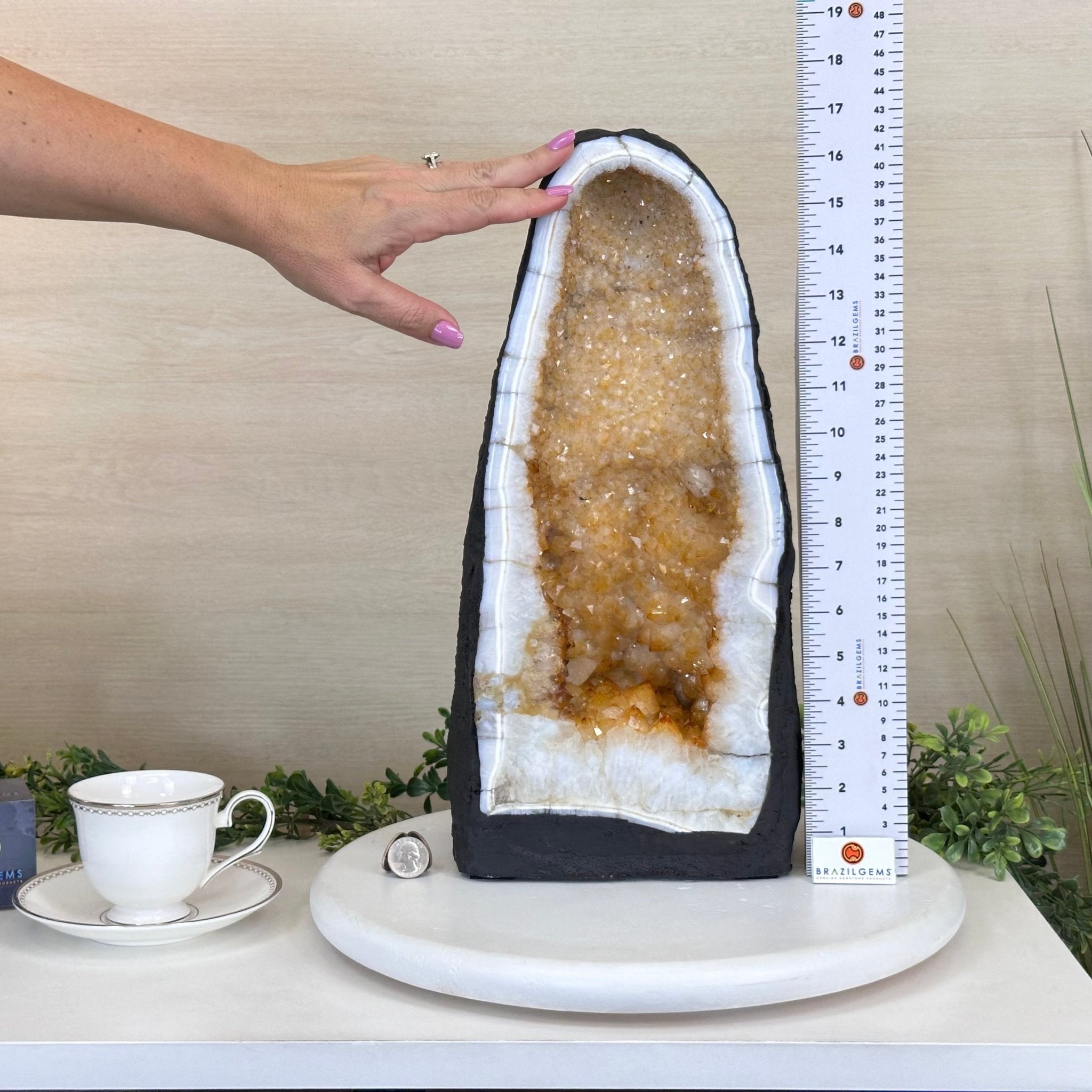 Extra Quality Citrine Cathedral, 32.2 lbs & 16.8" Tall 5603 - 0390 - Brazil GemsBrazil GemsExtra Quality Citrine Cathedral, 32.2 lbs & 16.8" Tall 5603 - 0390Cathedrals5603 - 0390