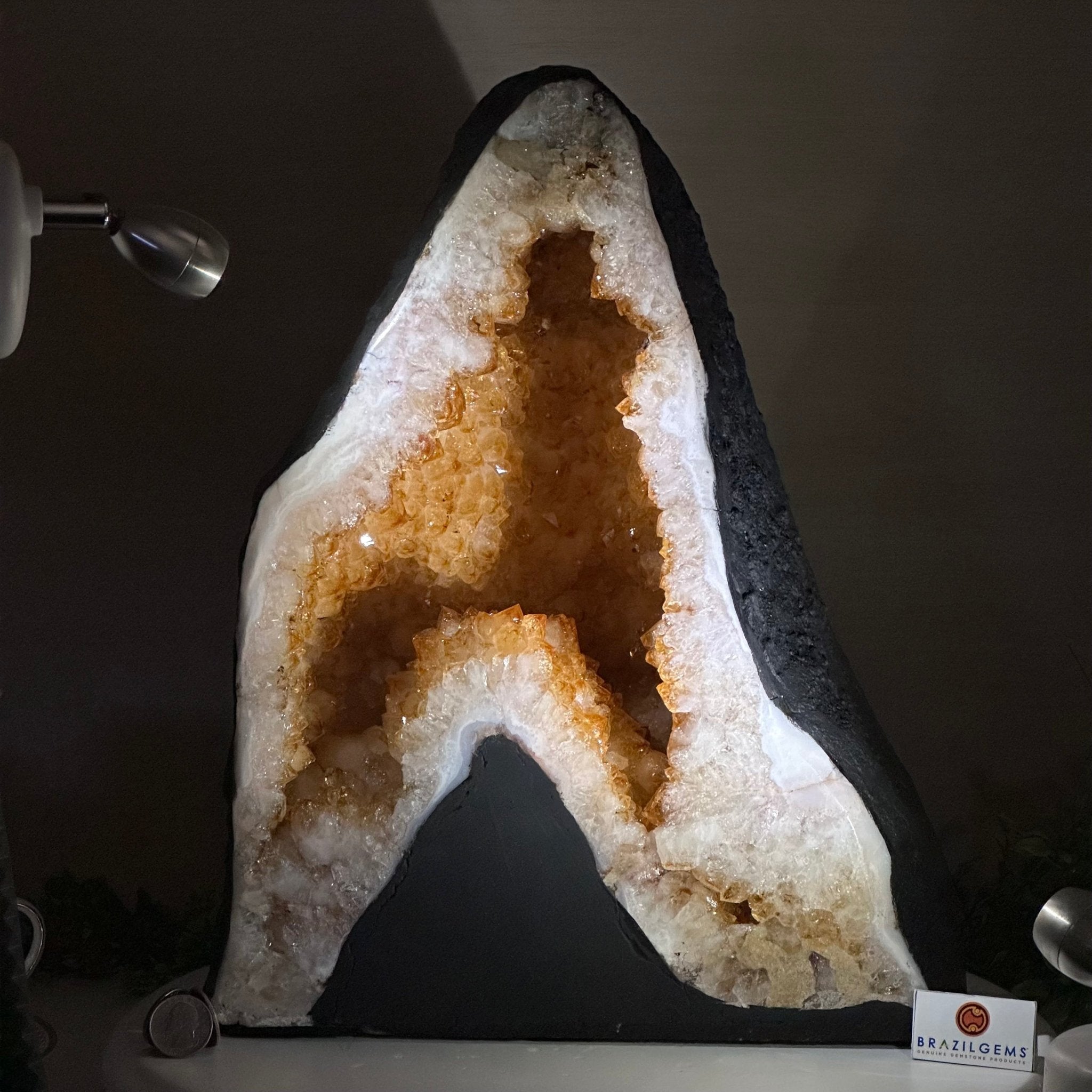Extra Quality Citrine Cathedral, 35.6 lbs & 14.9" Tall 5603 - 0393 - Brazil GemsBrazil GemsExtra Quality Citrine Cathedral, 35.6 lbs & 14.9" Tall 5603 - 0393Cathedrals5603 - 0393