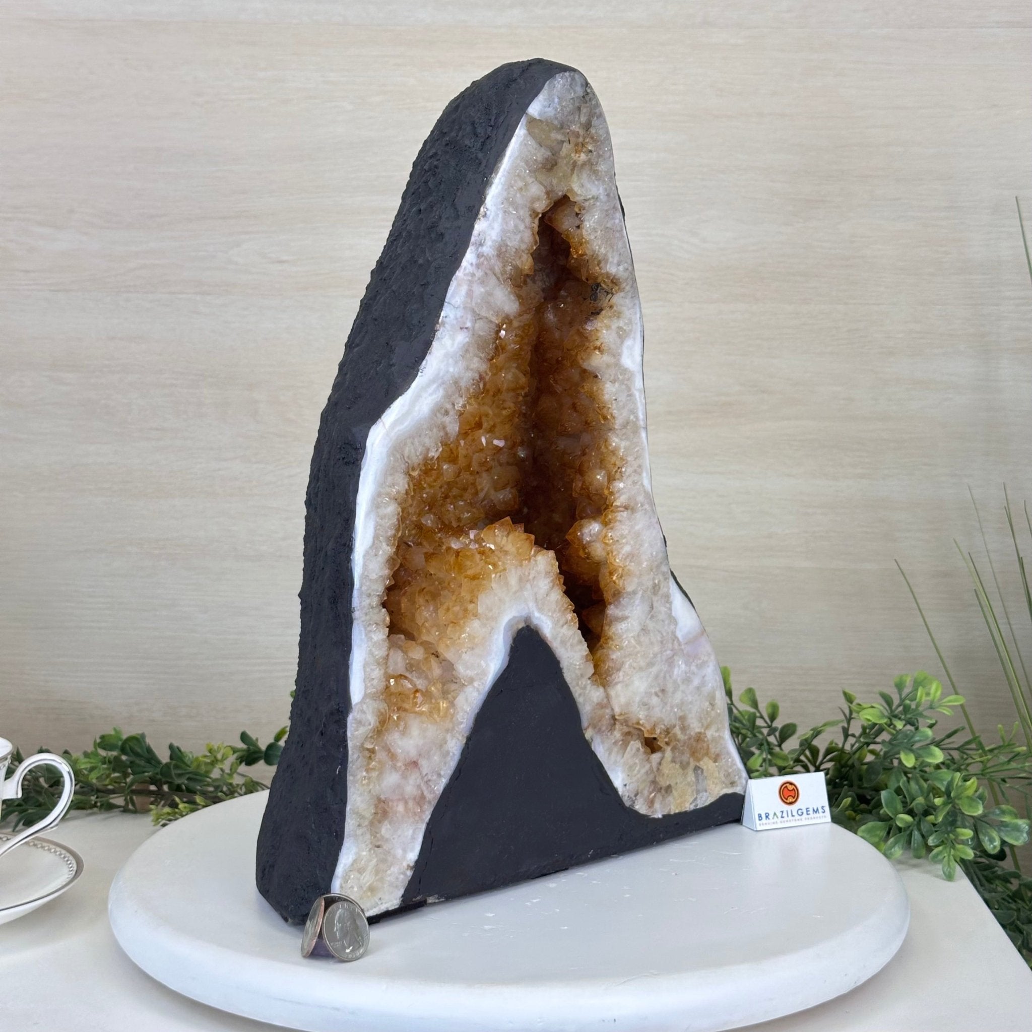 Extra Quality Citrine Cathedral, 35.6 lbs & 14.9" Tall 5603 - 0393 - Brazil GemsBrazil GemsExtra Quality Citrine Cathedral, 35.6 lbs & 14.9" Tall 5603 - 0393Cathedrals5603 - 0393