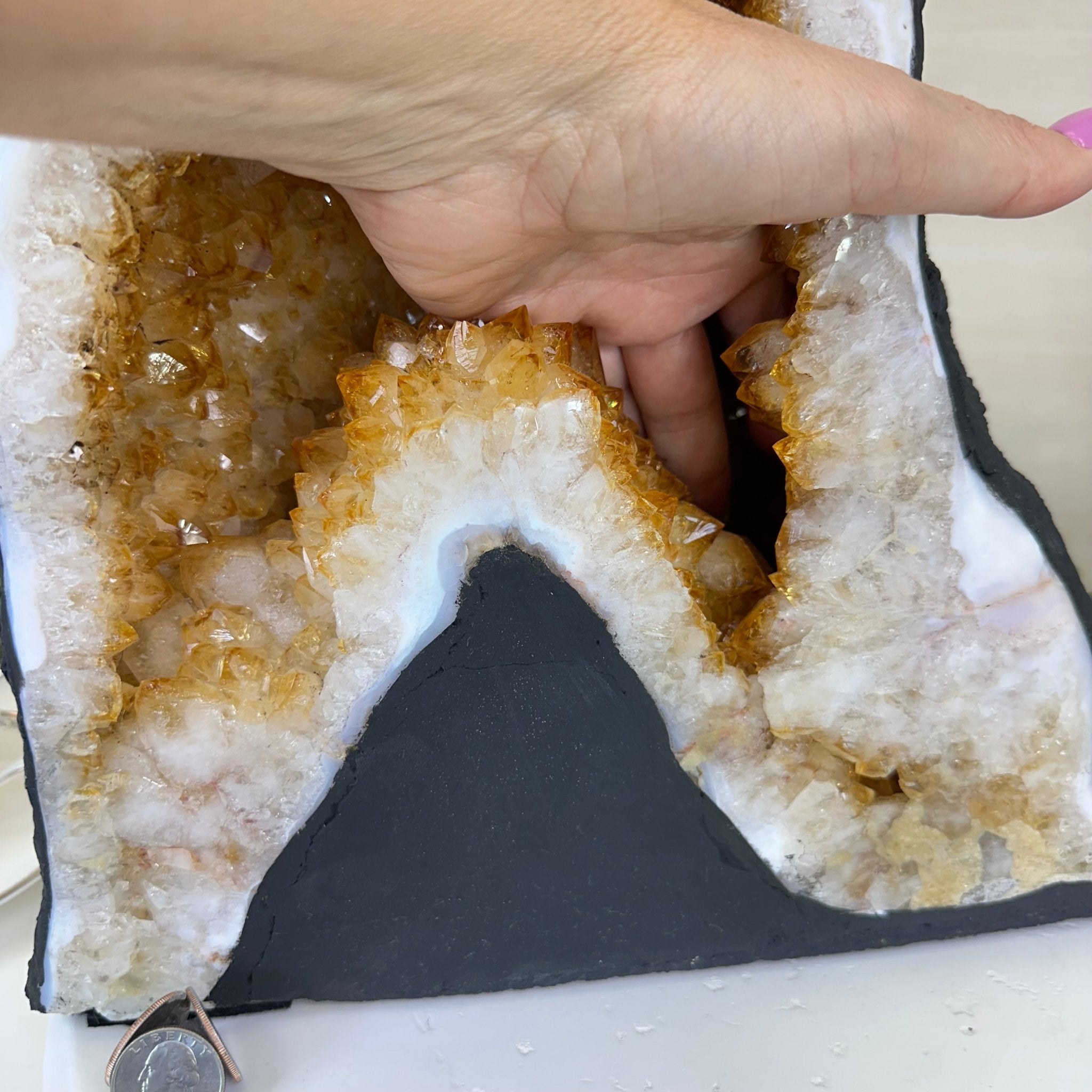 Extra Quality Citrine Cathedral, 35.6 lbs & 14.9" Tall 5603 - 0393 - Brazil GemsBrazil GemsExtra Quality Citrine Cathedral, 35.6 lbs & 14.9" Tall 5603 - 0393Cathedrals5603 - 0393