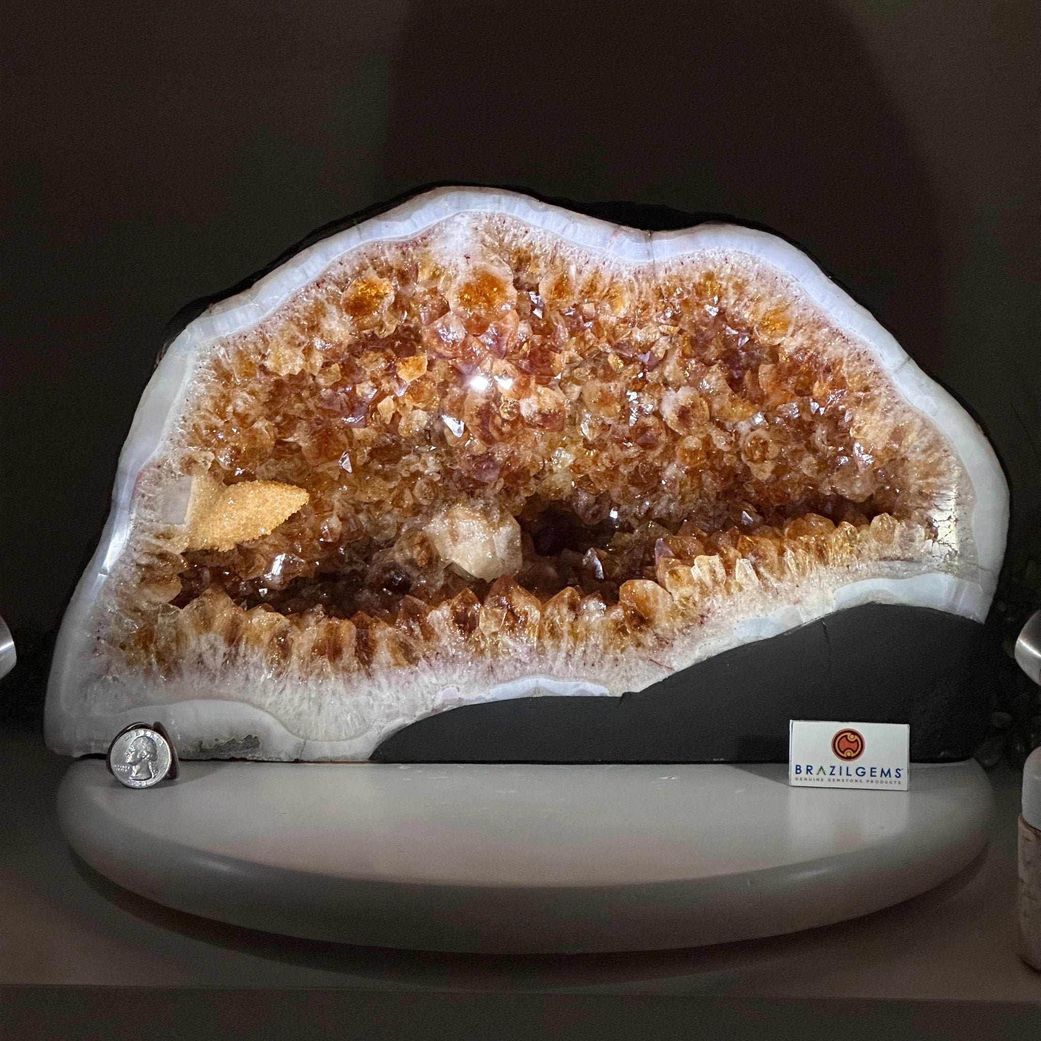 Extra Quality Citrine Cathedral, 38.3 lbs & 9.4" Tall 5603 - 0395 - Brazil GemsBrazil GemsExtra Quality Citrine Cathedral, 38.3 lbs & 9.4" Tall 5603 - 0395Cathedrals5603 - 0395