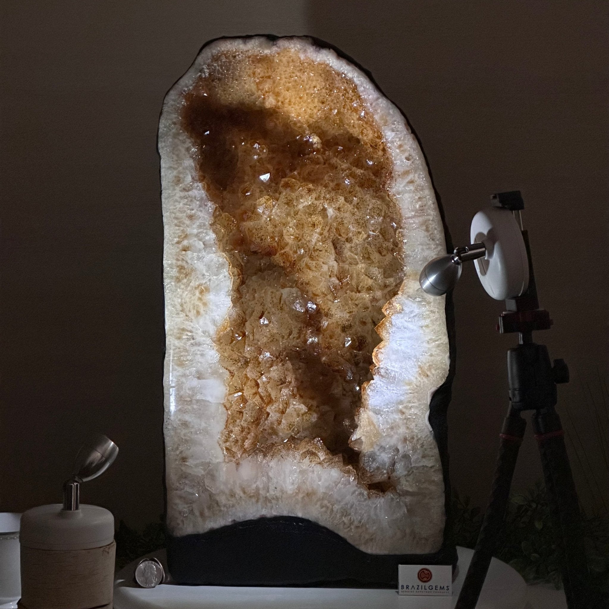 Extra Quality Citrine Cathedral, 66 lbs & 19.2" Tall 5603 - 0401 - Brazil GemsBrazil GemsExtra Quality Citrine Cathedral, 66 lbs & 19.2" Tall 5603 - 0401Cathedrals5603 - 0401