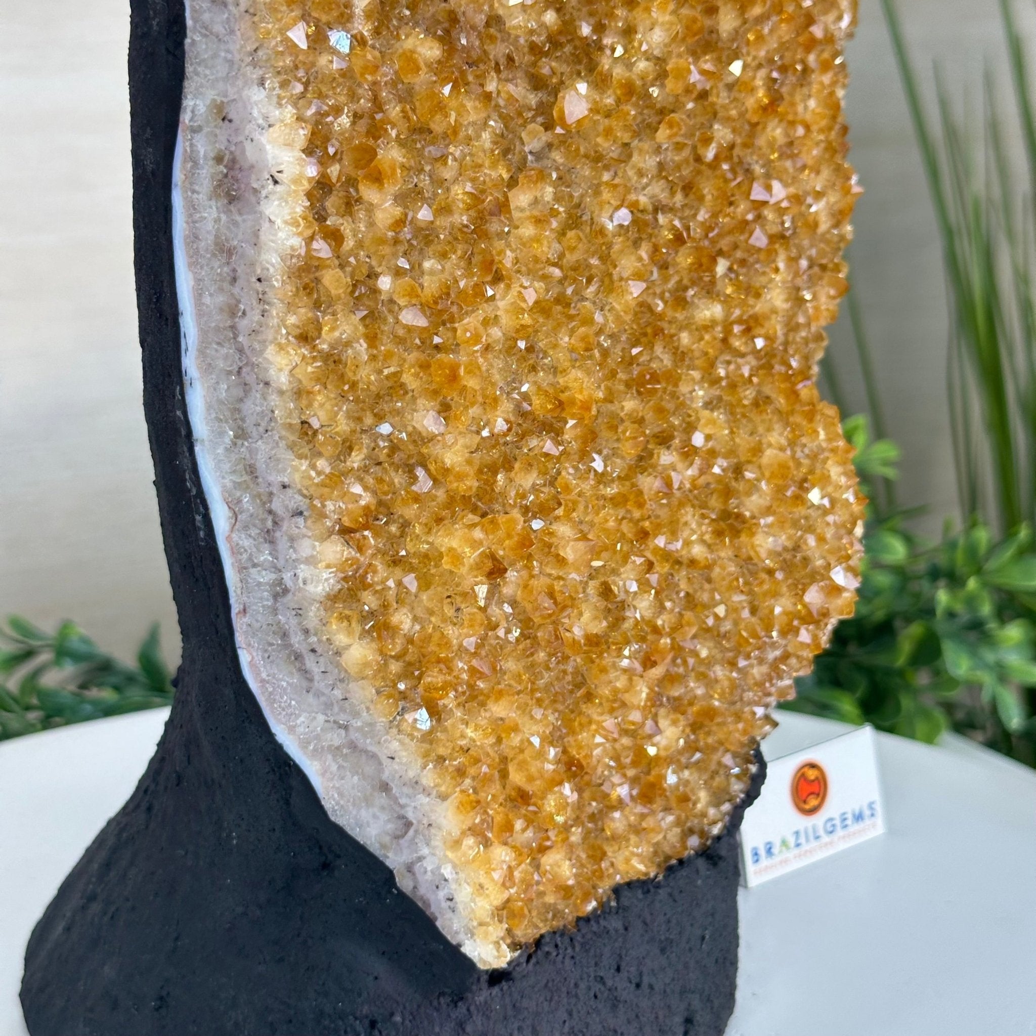 Extra Quality Citrine Cluster on Cement Base, 13.8 lbs and 13.7" Tall 5615 - 0068 - Brazil GemsBrazil GemsExtra Quality Citrine Cluster on Cement Base, 13.8 lbs and 13.7" Tall 5615 - 0068Clusters on Cement Bases5615 - 0068