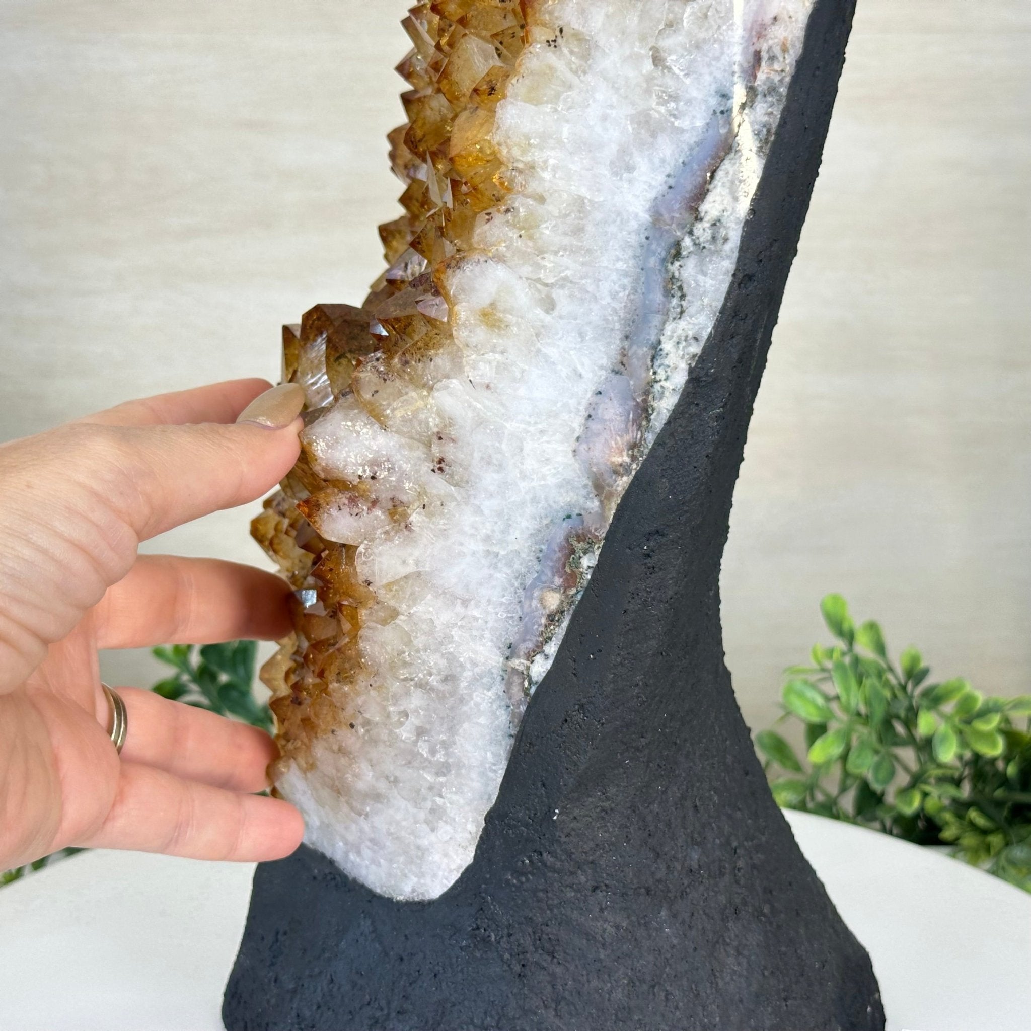 Extra Quality Citrine Cluster on Cement Base, 32.5 lbs and 18.9" Tall 5615 - 0073 - Brazil GemsBrazil GemsExtra Quality Citrine Cluster on Cement Base, 32.5 lbs and 18.9" Tall 5615 - 0073Clusters on Cement Bases5615 - 0073