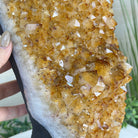 Extra Quality Citrine Cluster on Cement Base, 32.5 lbs and 18.9" Tall 5615 - 0073 - Brazil GemsBrazil GemsExtra Quality Citrine Cluster on Cement Base, 32.5 lbs and 18.9" Tall 5615 - 0073Clusters on Cement Bases5615 - 0073