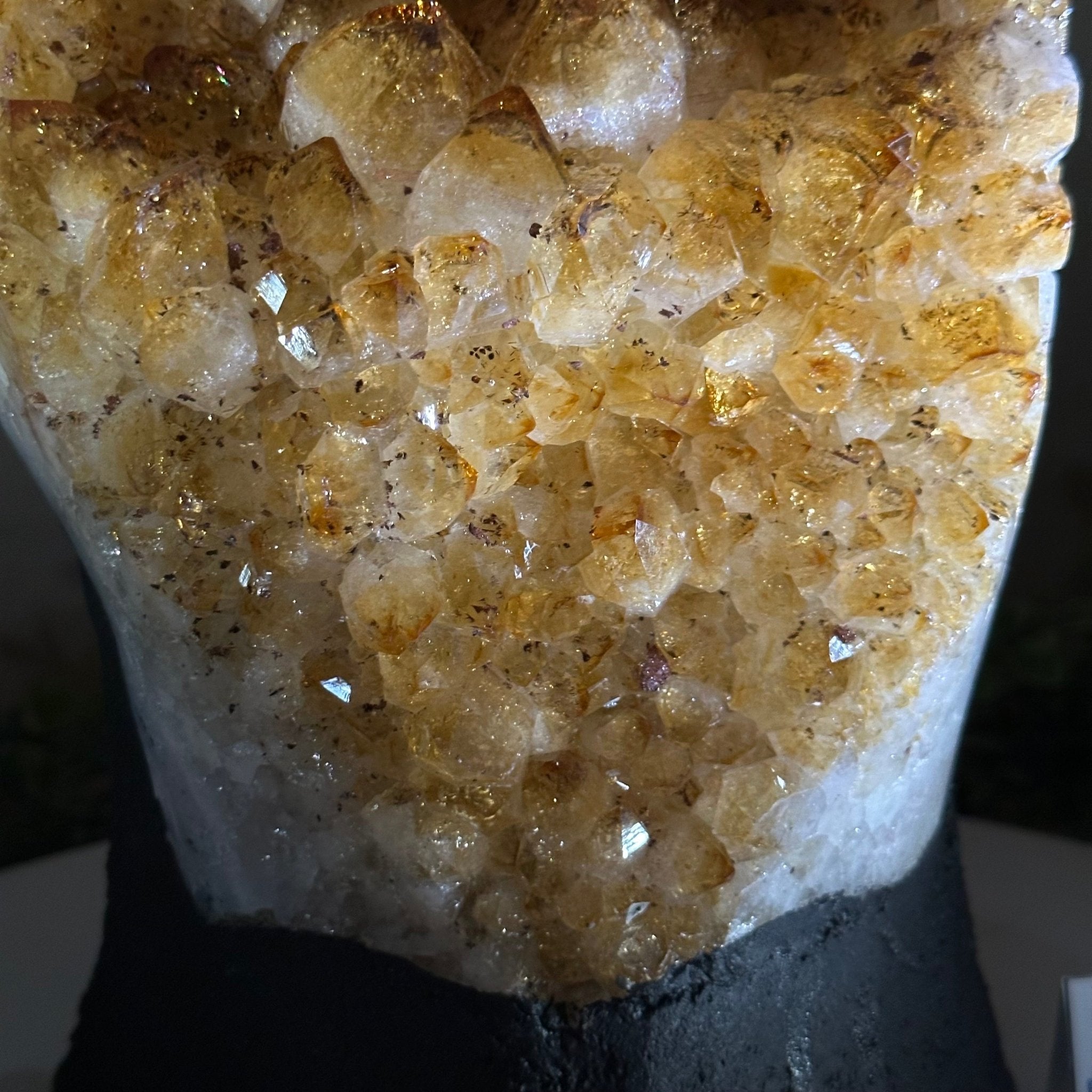 Extra Quality Citrine Cluster on Cement Base, 32.5 lbs and 18.9" Tall 5615 - 0073 - Brazil GemsBrazil GemsExtra Quality Citrine Cluster on Cement Base, 32.5 lbs and 18.9" Tall 5615 - 0073Clusters on Cement Bases5615 - 0073