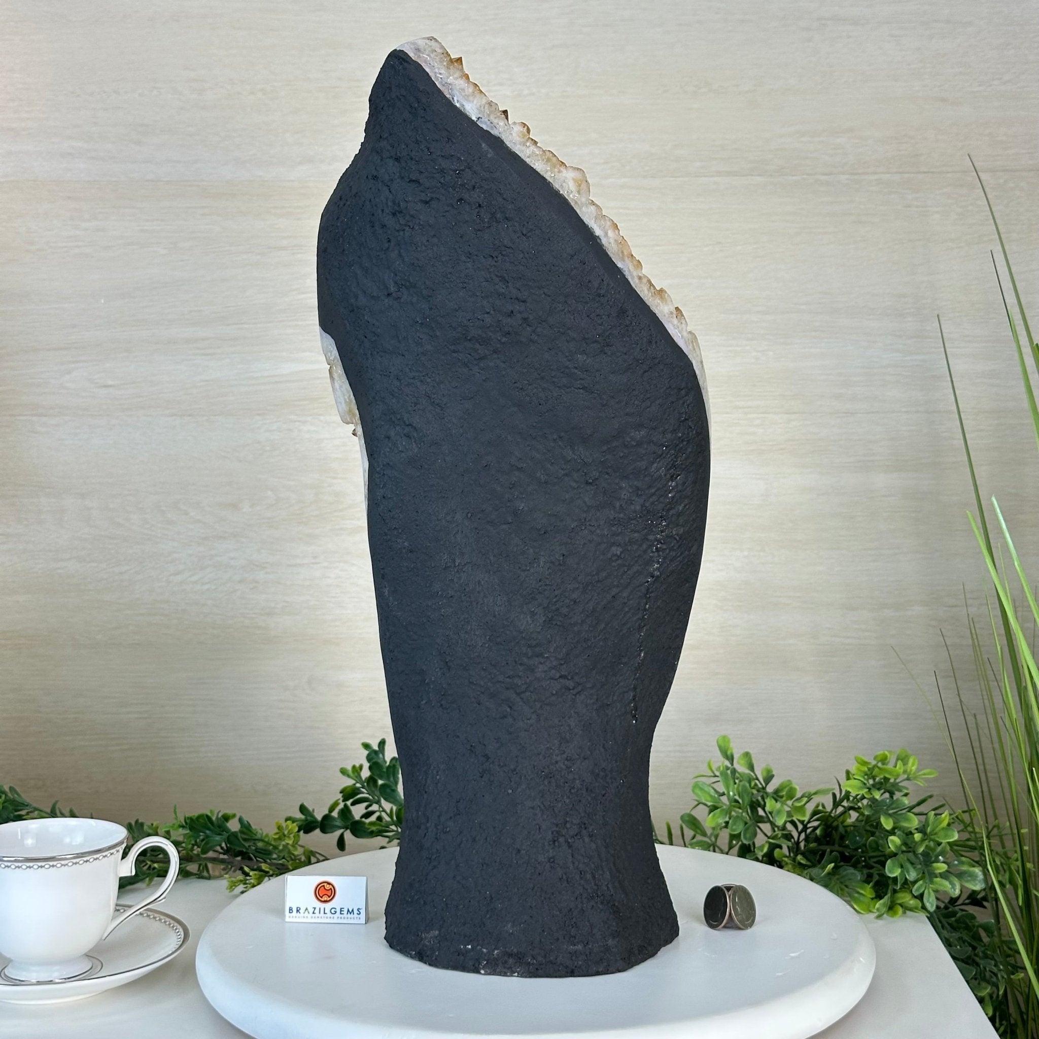 Extra Quality Citrine Cluster on Cement Base, 32.5 lbs and 18.9" Tall 5615 - 0073 - Brazil GemsBrazil GemsExtra Quality Citrine Cluster on Cement Base, 32.5 lbs and 18.9" Tall 5615 - 0073Clusters on Cement Bases5615 - 0073