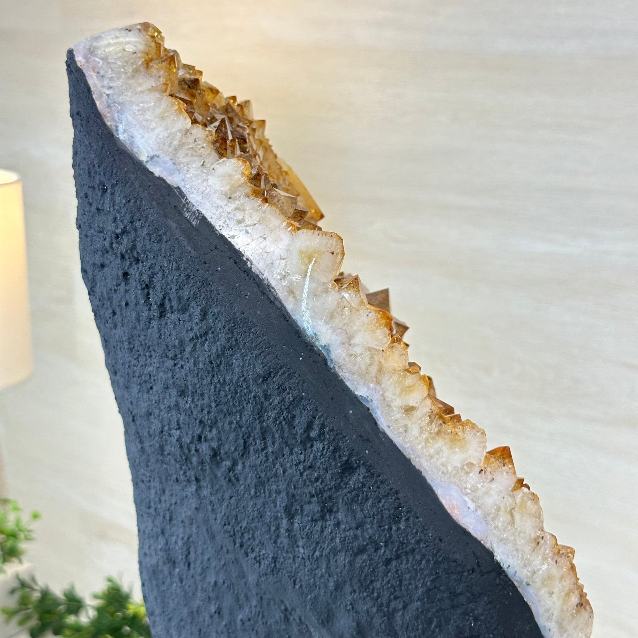 Extra Quality Citrine Cluster on Cement Base, 32.5 lbs and 18.9" Tall 5615 - 0073 - Brazil GemsBrazil GemsExtra Quality Citrine Cluster on Cement Base, 32.5 lbs and 18.9" Tall 5615 - 0073Clusters on Cement Bases5615 - 0073