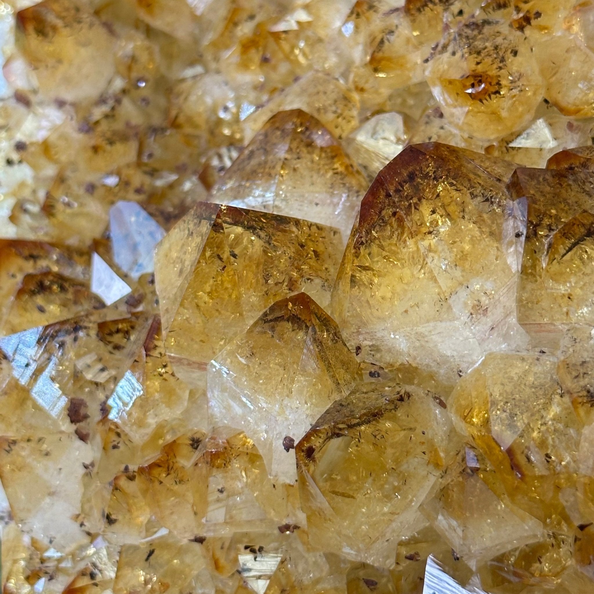 Extra Quality Citrine Cluster on Cement Base, 32.5 lbs and 18.9" Tall 5615 - 0073 - Brazil GemsBrazil GemsExtra Quality Citrine Cluster on Cement Base, 32.5 lbs and 18.9" Tall 5615 - 0073Clusters on Cement Bases5615 - 0073