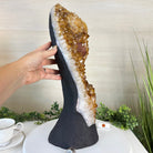 Extra Quality Citrine Cluster on Cement Base, 32.5 lbs and 18.9" Tall 5615 - 0073 - Brazil GemsBrazil GemsExtra Quality Citrine Cluster on Cement Base, 32.5 lbs and 18.9" Tall 5615 - 0073Clusters on Cement Bases5615 - 0073