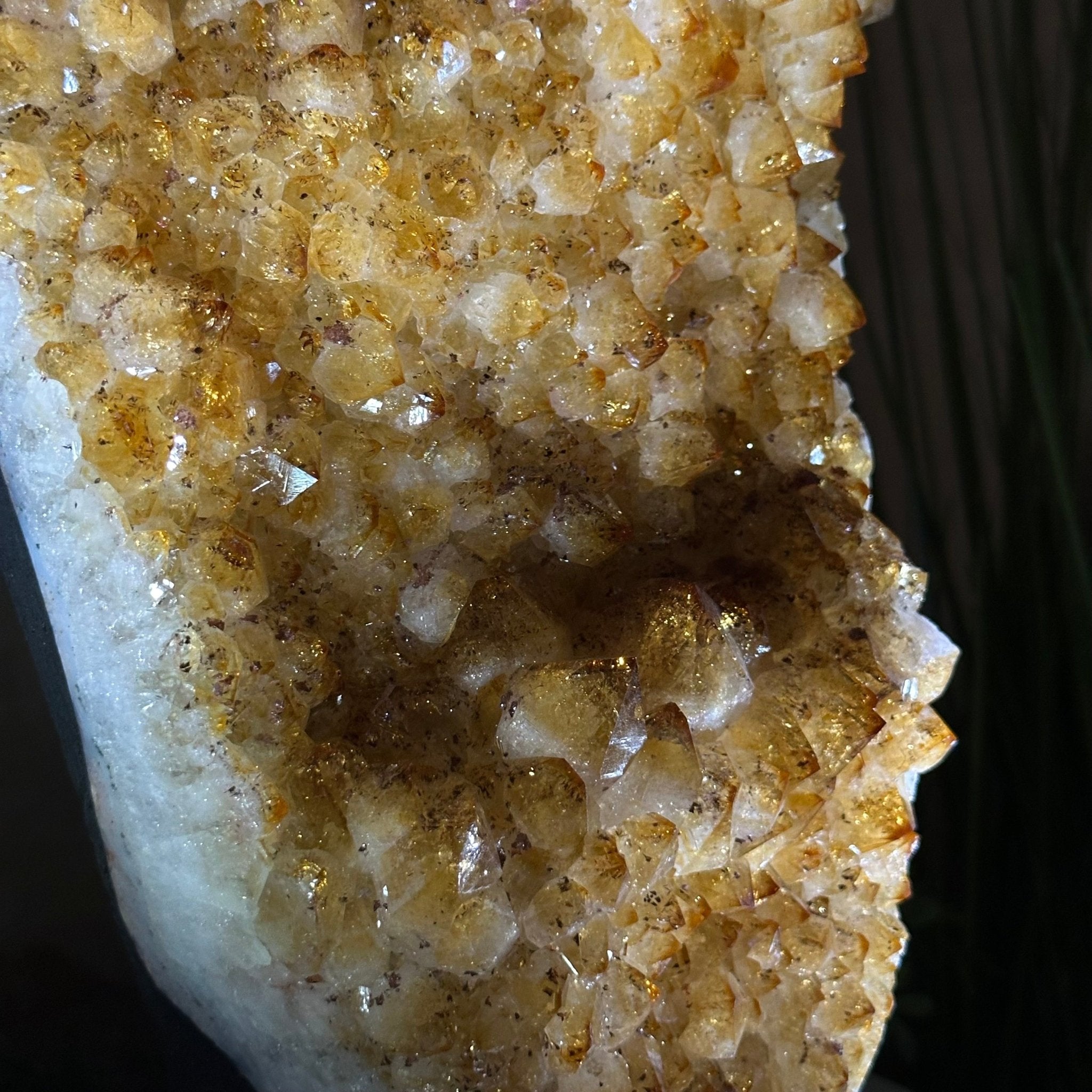 Extra Quality Citrine Cluster on Cement Base, 32.5 lbs and 18.9" Tall 5615 - 0073 - Brazil GemsBrazil GemsExtra Quality Citrine Cluster on Cement Base, 32.5 lbs and 18.9" Tall 5615 - 0073Clusters on Cement Bases5615 - 0073