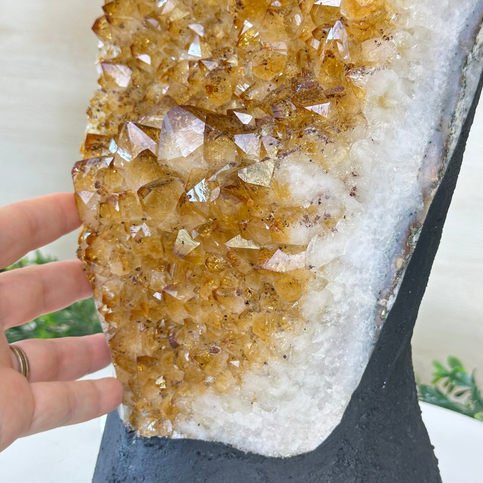Extra Quality Citrine Cluster on Cement Base, 32.5 lbs and 18.9" Tall 5615 - 0073 - Brazil GemsBrazil GemsExtra Quality Citrine Cluster on Cement Base, 32.5 lbs and 18.9" Tall 5615 - 0073Clusters on Cement Bases5615 - 0073