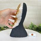 Extra Quality Citrine Cluster on Cement Base, 6 lbs and 9.4" Tall 5615 - 0052 - Brazil GemsBrazil GemsExtra Quality Citrine Cluster on Cement Base, 6 lbs and 9.4" Tall 5615 - 0052Clusters on Cement Bases5615 - 0052