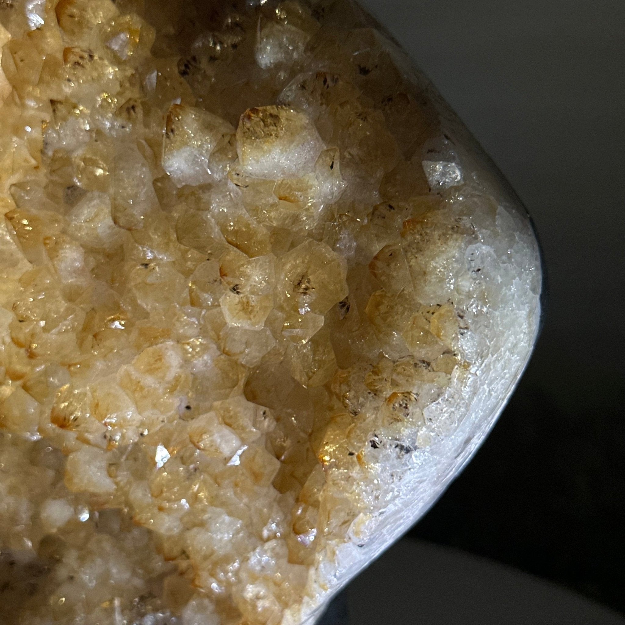 Extra Quality Citrine Cluster on Cement Base, 7.9 lbs and 8.8" Tall 5615 - 0057 - Brazil GemsBrazil GemsExtra Quality Citrine Cluster on Cement Base, 7.9 lbs and 8.8" Tall 5615 - 0057Clusters on Cement Bases5615 - 0057