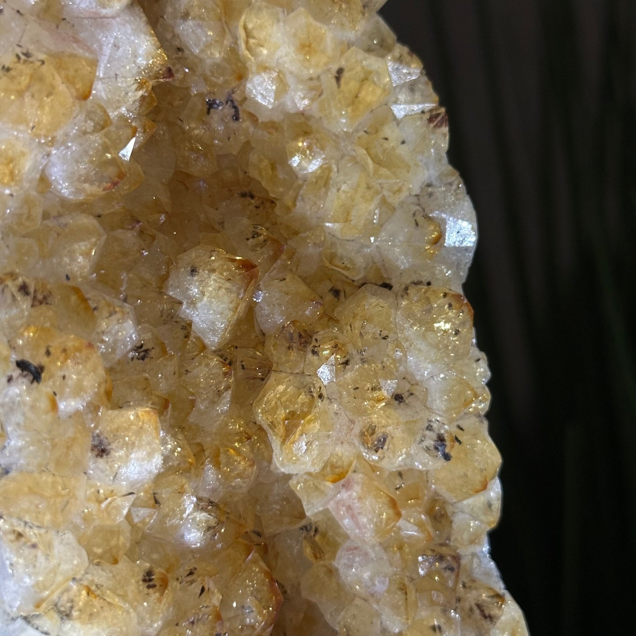 Extra Quality Citrine Cluster on Cement Base, 8.4 lbs and 13.4" Tall 5615 - 0060 - Brazil GemsBrazil GemsExtra Quality Citrine Cluster on Cement Base, 8.4 lbs and 13.4" Tall 5615 - 0060Clusters on Cement Bases5615 - 0060