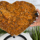 Extra Quality Citrine Heart Geode, metal stand, 33.1 lbs & 14.5" Tall Model #5465-0005 by Brazil Gems - Brazil GemsBrazil GemsExtra Quality Citrine Heart Geode, metal stand, 33.1 lbs & 14.5" Tall Model #5465-0005 by Brazil GemsHearts5465-0005
