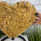 Extra Quality Citrine Heart Geode, metal stand, 49.3 lbs & 18.25" Tall Model #5465-0006 by Brazil Gems - Brazil GemsBrazil GemsExtra Quality Citrine Heart Geode, metal stand, 49.3 lbs & 18.25" Tall Model #5465-0006 by Brazil GemsHearts5465-0006