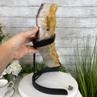 Extra Quality Citrine Heart Geode, metal stand, 49.3 lbs & 18.25" Tall Model #5465-0006 by Brazil Gems - Brazil GemsBrazil GemsExtra Quality Citrine Heart Geode, metal stand, 49.3 lbs & 18.25" Tall Model #5465-0006 by Brazil GemsHearts5465-0006