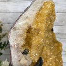 Extra Quality Citrine Heart Geode, metal stand, 49.3 lbs & 18.25" Tall Model #5465-0006 by Brazil Gems - Brazil GemsBrazil GemsExtra Quality Citrine Heart Geode, metal stand, 49.3 lbs & 18.25" Tall Model #5465-0006 by Brazil GemsHearts5465-0006