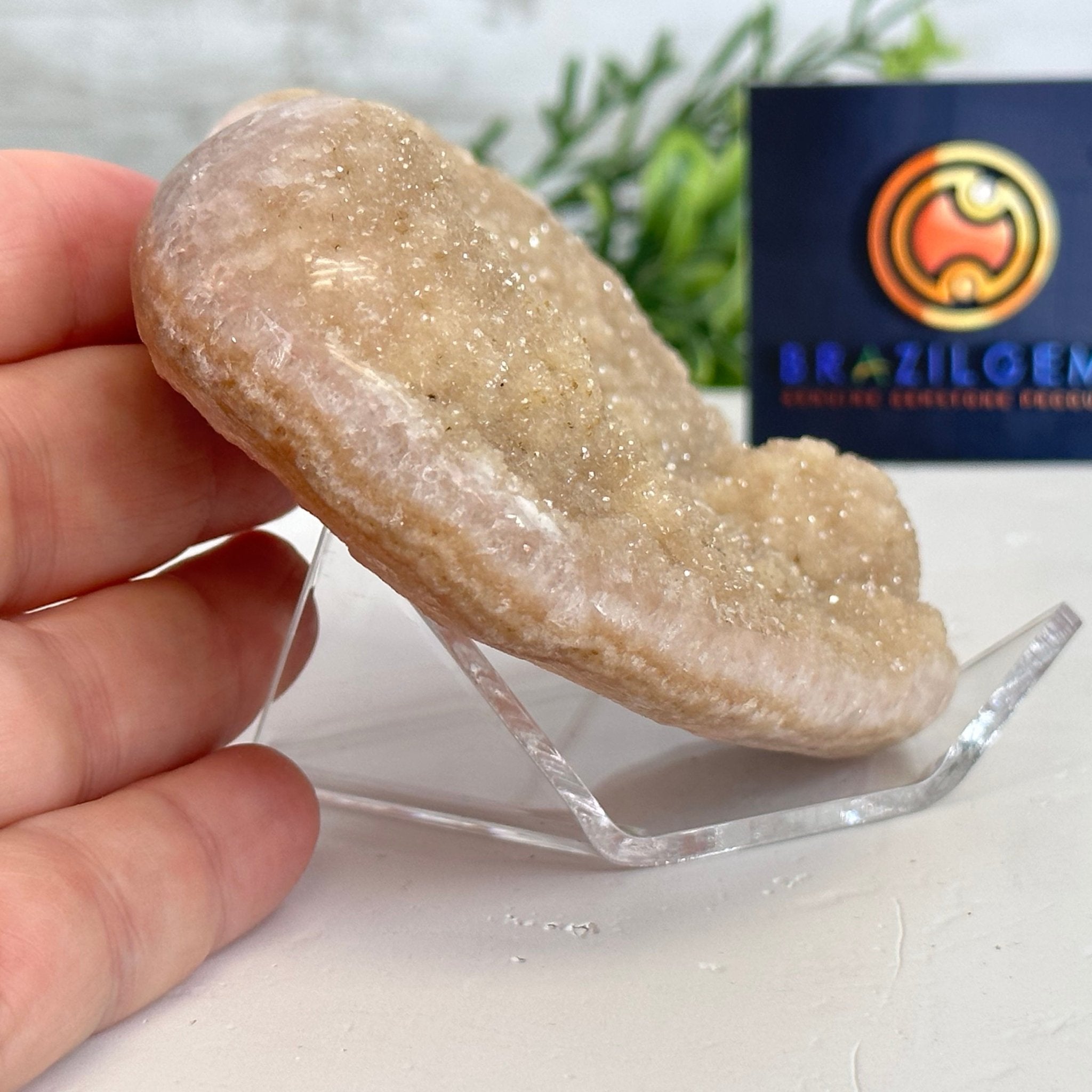 Extra Quality Citrine Heart Geode on an Acrylic Stand, 0.63 lbs & 2.7" Tall #5462CI-001 by Brazil Gems - Brazil GemsBrazil GemsExtra Quality Citrine Heart Geode on an Acrylic Stand, 0.63 lbs & 2.7" Tall #5462CI-001 by Brazil GemsHearts5462CI-001