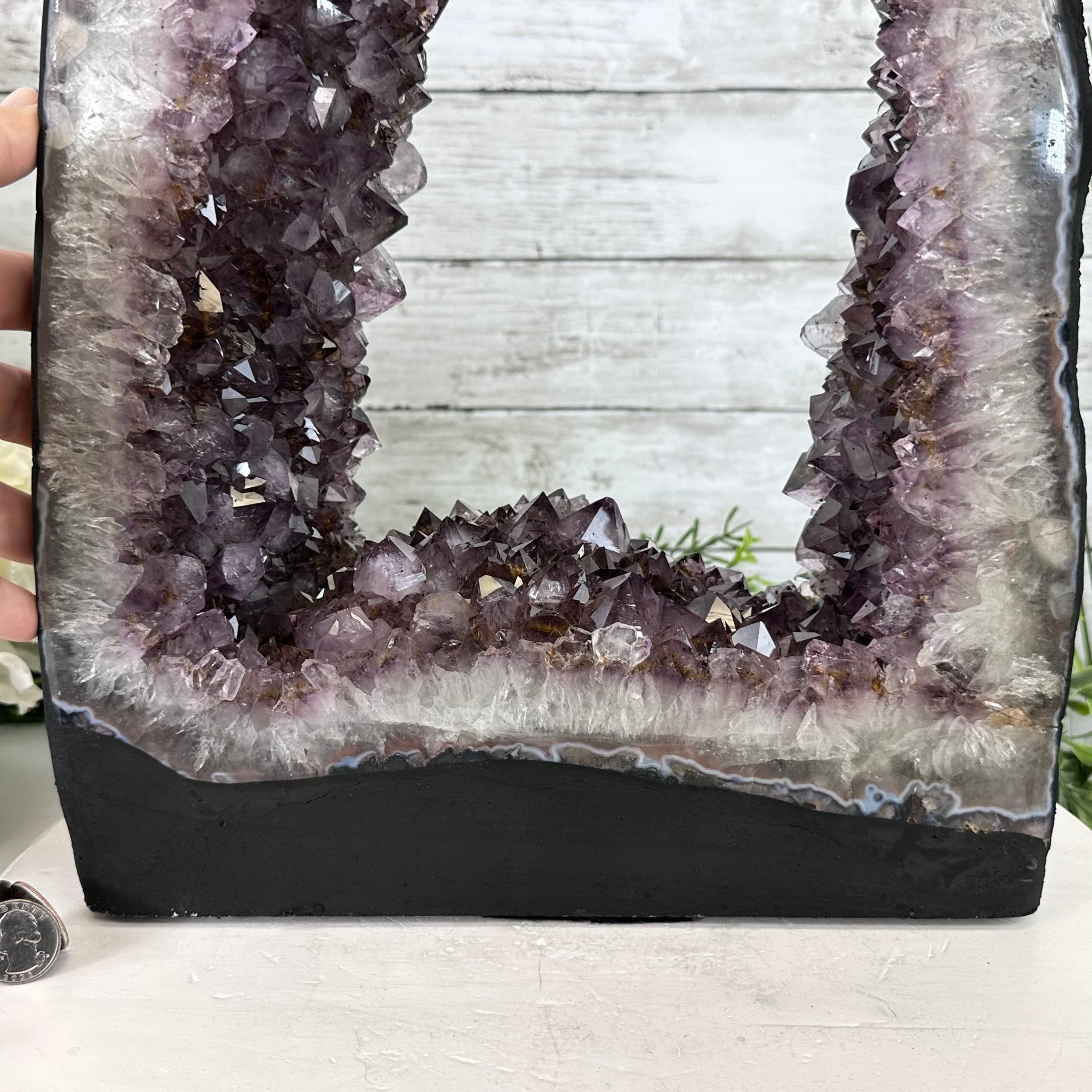 Extra Quality Open 2-Sided Brazilian Amethyst Cathedral, 29.9 lbs, 16.1" tall, Model #5605-0139 by Brazil Gems - Brazil GemsBrazil GemsExtra Quality Open 2-Sided Brazilian Amethyst Cathedral, 29.9 lbs, 16.1" tall, Model #5605-0139 by Brazil GemsOpen 2-Sided Cathedrals5605-0139