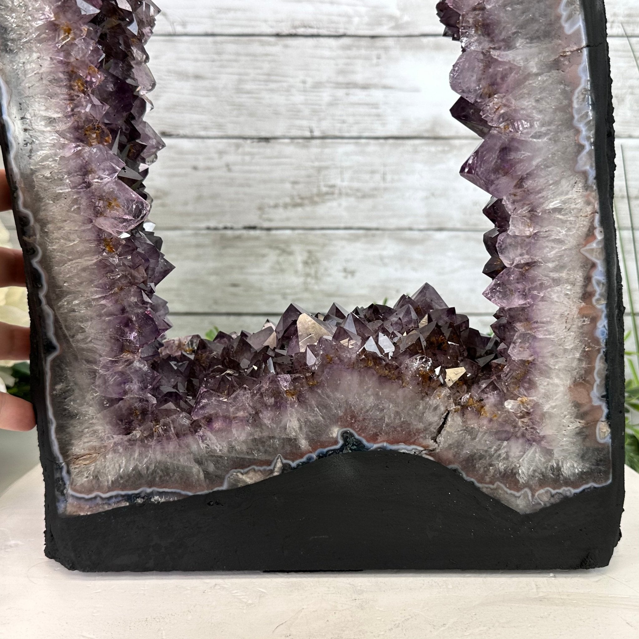 Extra Quality Open 2-Sided Brazilian Amethyst Cathedral, 29.9 lbs, 16.1" tall, Model #5605-0139 by Brazil Gems - Brazil GemsBrazil GemsExtra Quality Open 2-Sided Brazilian Amethyst Cathedral, 29.9 lbs, 16.1" tall, Model #5605-0139 by Brazil GemsOpen 2-Sided Cathedrals5605-0139