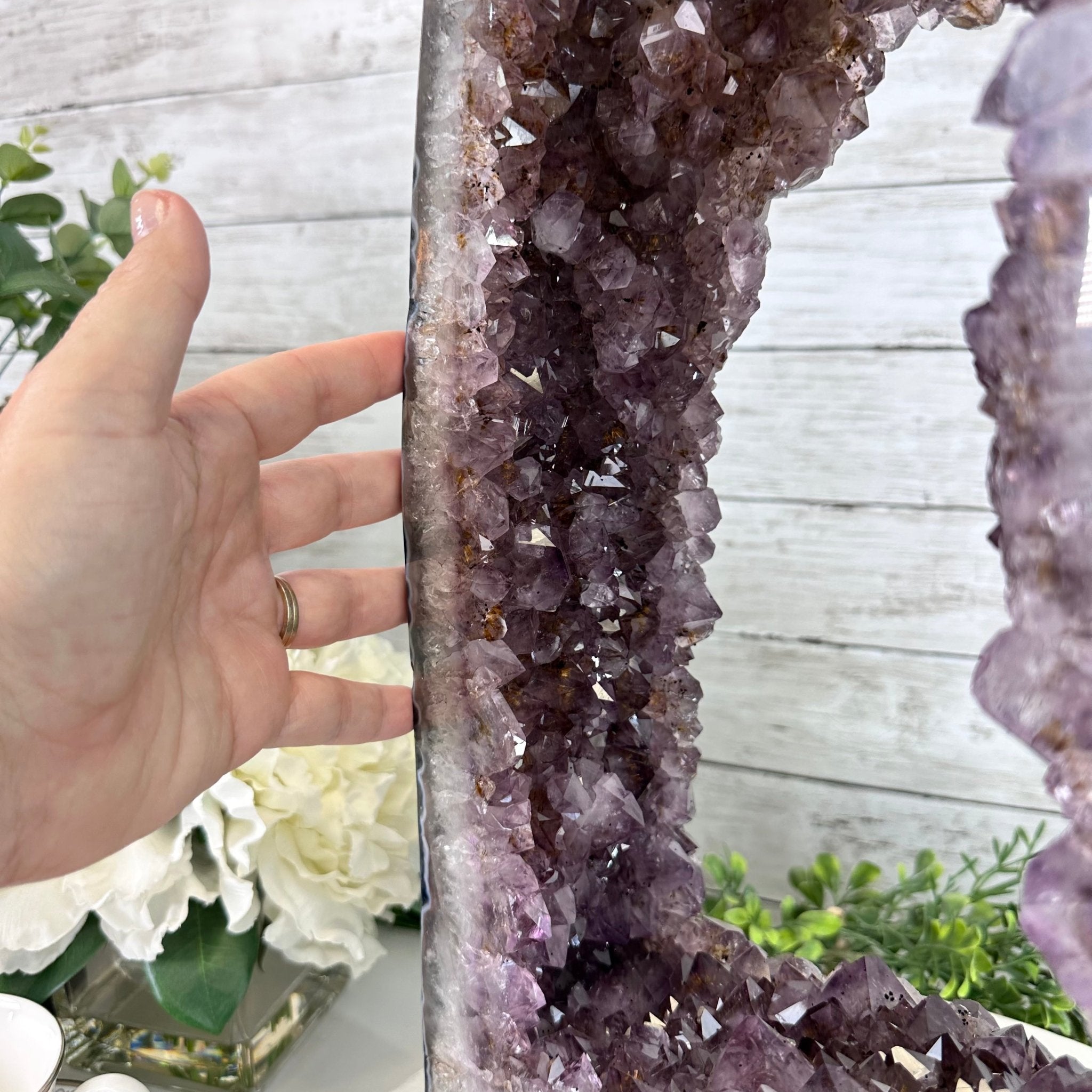 Extra Quality Open 2-Sided Brazilian Amethyst Cathedral, 29.9 lbs, 16.1" tall, Model #5605-0139 by Brazil Gems - Brazil GemsBrazil GemsExtra Quality Open 2-Sided Brazilian Amethyst Cathedral, 29.9 lbs, 16.1" tall, Model #5605-0139 by Brazil GemsOpen 2-Sided Cathedrals5605-0139