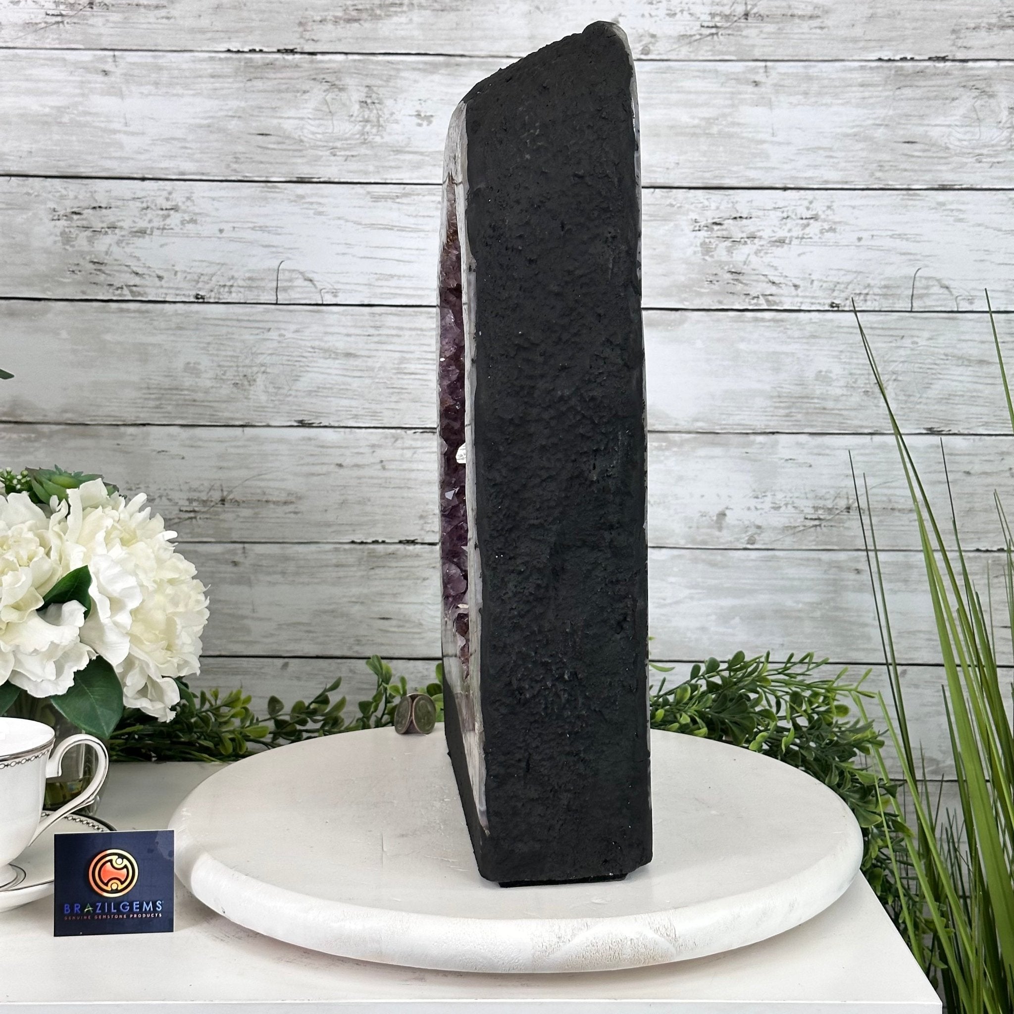 Extra Quality Open 2-Sided Brazilian Amethyst Cathedral, 29.9 lbs, 16.1" tall, Model #5605-0139 by Brazil Gems - Brazil GemsBrazil GemsExtra Quality Open 2-Sided Brazilian Amethyst Cathedral, 29.9 lbs, 16.1" tall, Model #5605-0139 by Brazil GemsOpen 2-Sided Cathedrals5605-0139