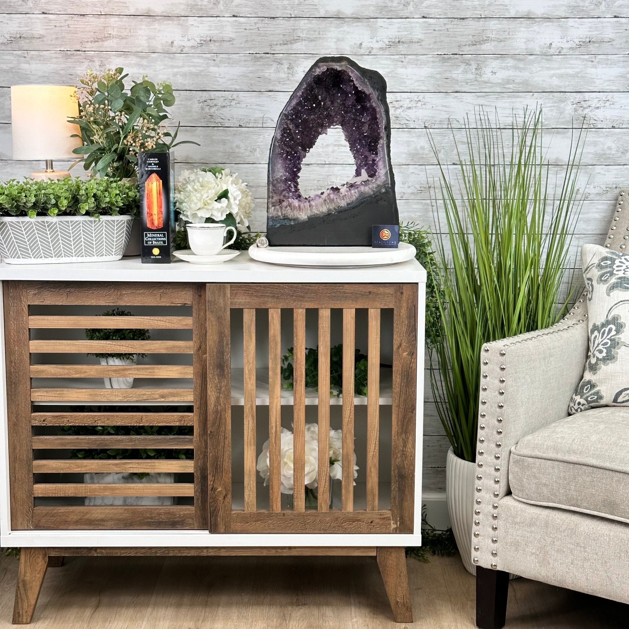 Extra Quality Open 2-Sided Brazilian Amethyst Cathedral, 34.8 lbs, 16.5" tall, Model #5605-0140 by Brazil Gems - Brazil GemsBrazil GemsExtra Quality Open 2-Sided Brazilian Amethyst Cathedral, 34.8 lbs, 16.5" tall, Model #5605-0140 by Brazil GemsOpen 2-Sided Cathedrals5605-0140