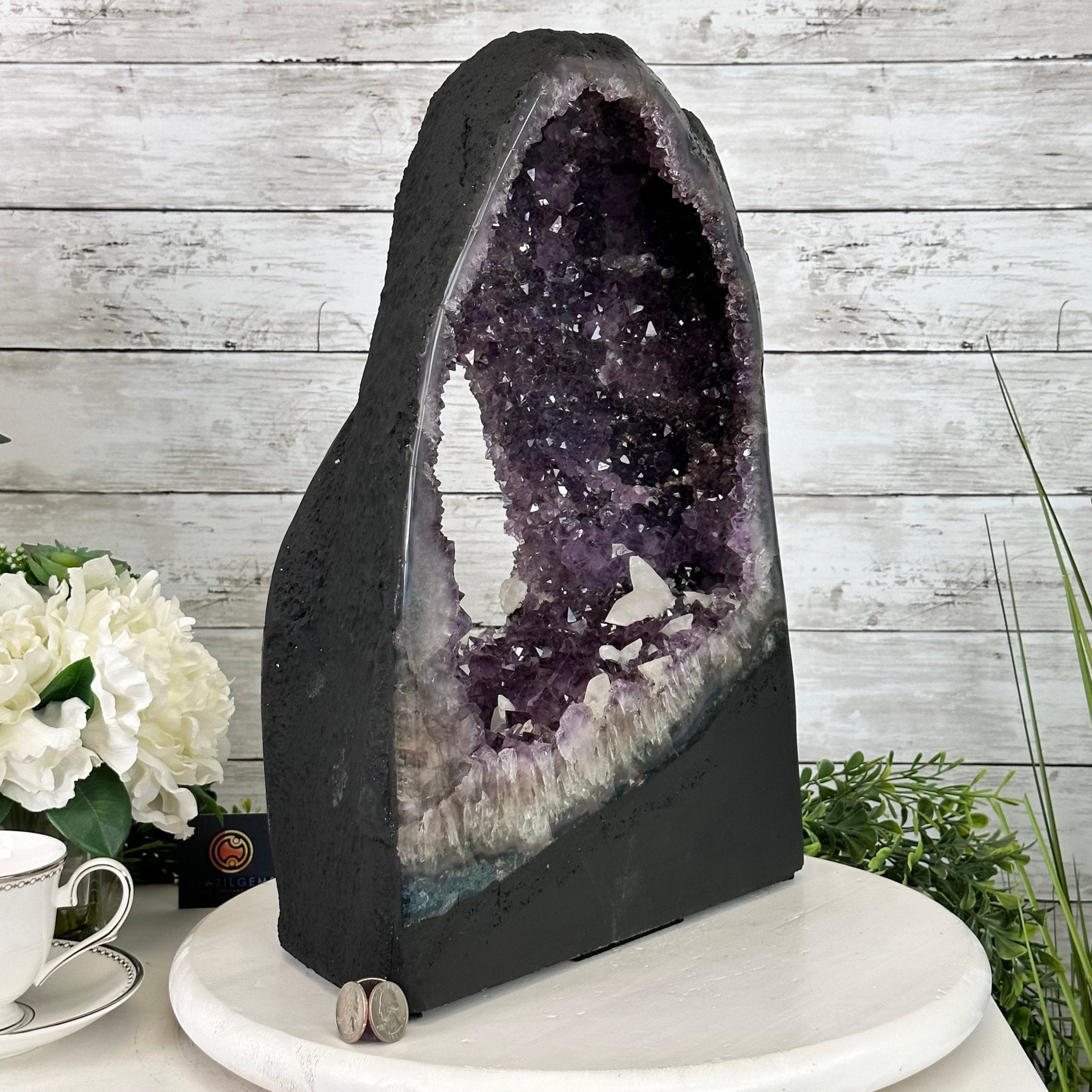 Extra Quality Open 2-Sided Brazilian Amethyst Cathedral, 34.8 lbs, 16.5" tall, Model #5605-0140 by Brazil Gems - Brazil GemsBrazil GemsExtra Quality Open 2-Sided Brazilian Amethyst Cathedral, 34.8 lbs, 16.5" tall, Model #5605-0140 by Brazil GemsOpen 2-Sided Cathedrals5605-0140