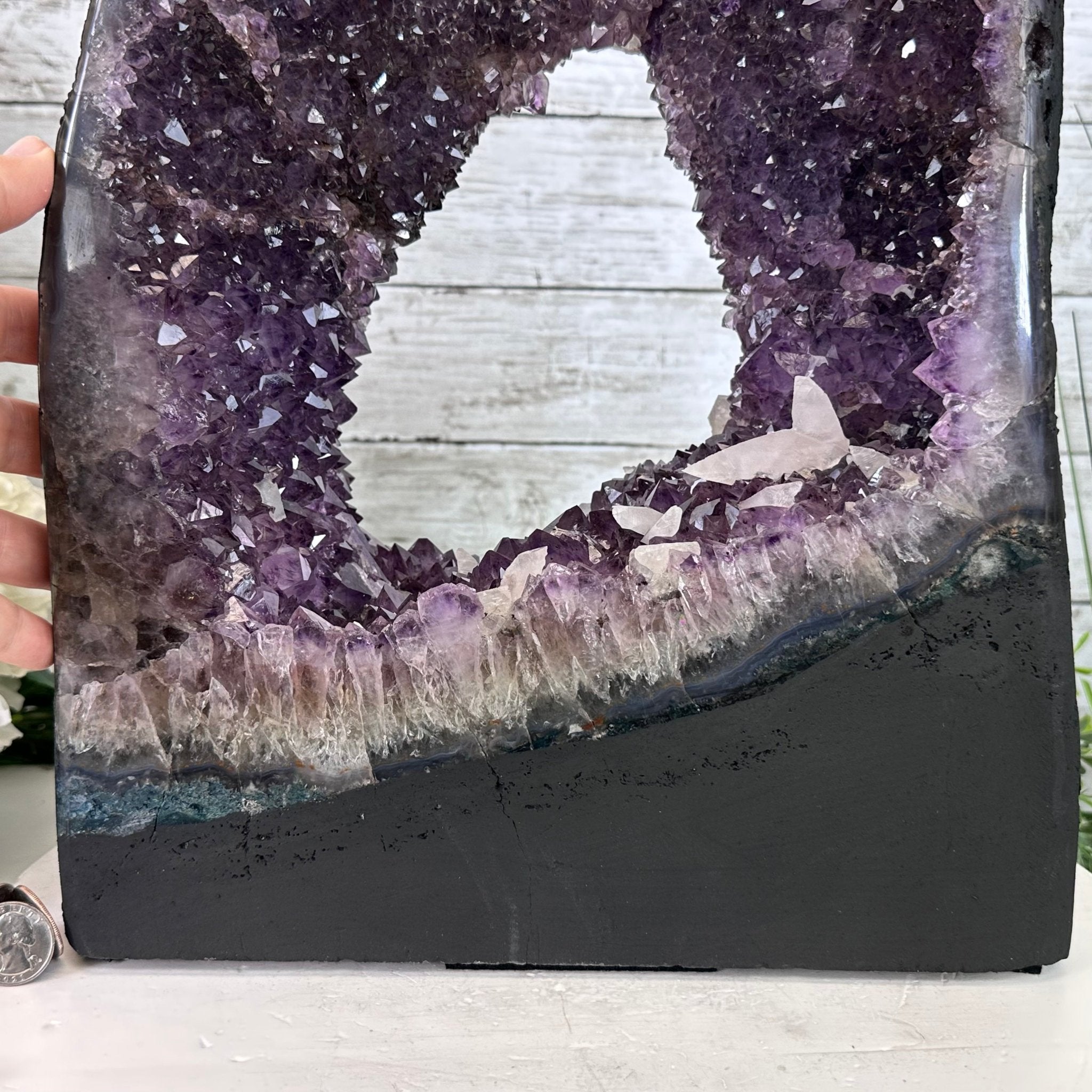 Extra Quality Open 2-Sided Brazilian Amethyst Cathedral, 34.8 lbs, 16.5" tall, Model #5605-0140 by Brazil Gems - Brazil GemsBrazil GemsExtra Quality Open 2-Sided Brazilian Amethyst Cathedral, 34.8 lbs, 16.5" tall, Model #5605-0140 by Brazil GemsOpen 2-Sided Cathedrals5605-0140